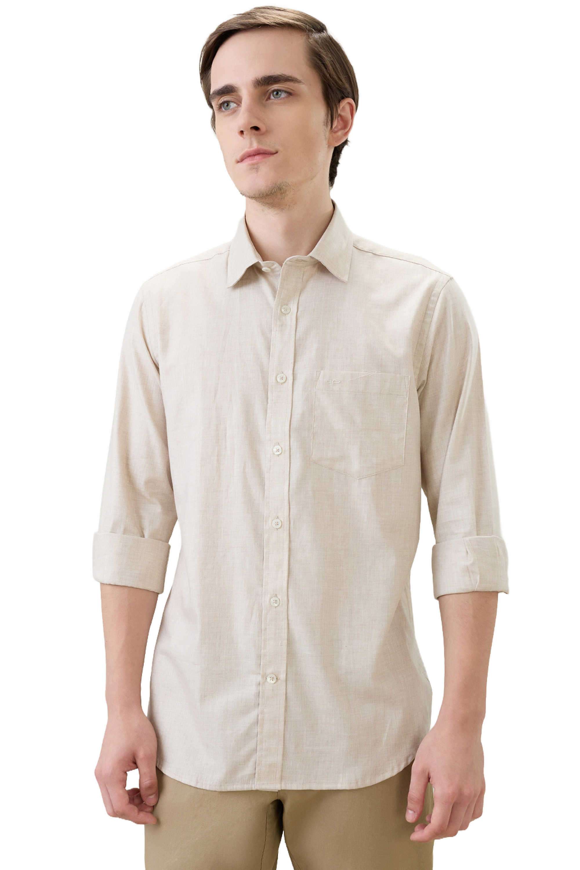 Solid-Cotton-Regular-Fit-Men-s-Casual-Shirt