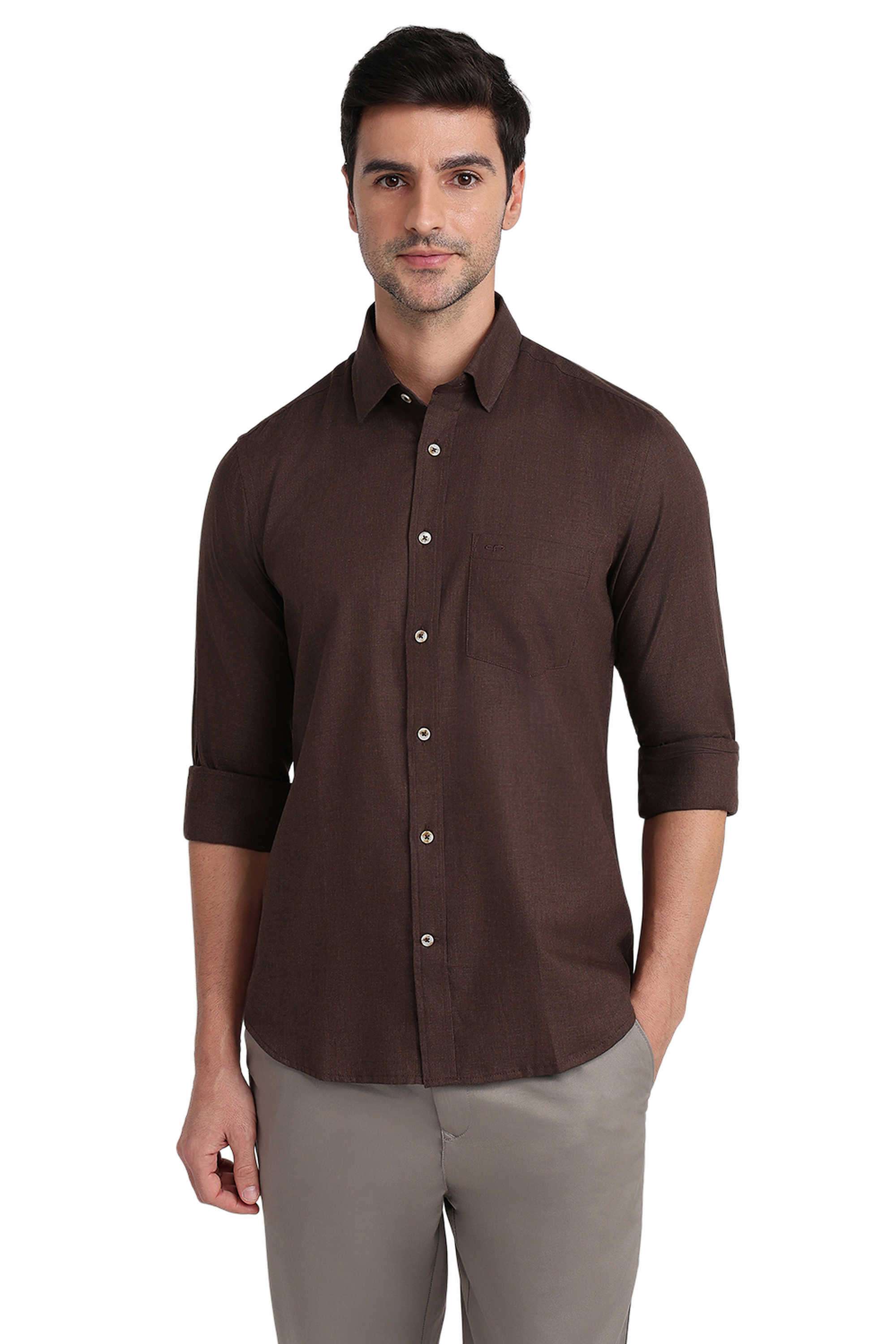 Solid-Cotton-Regular-Fit-Men-s-Casual-Shirt