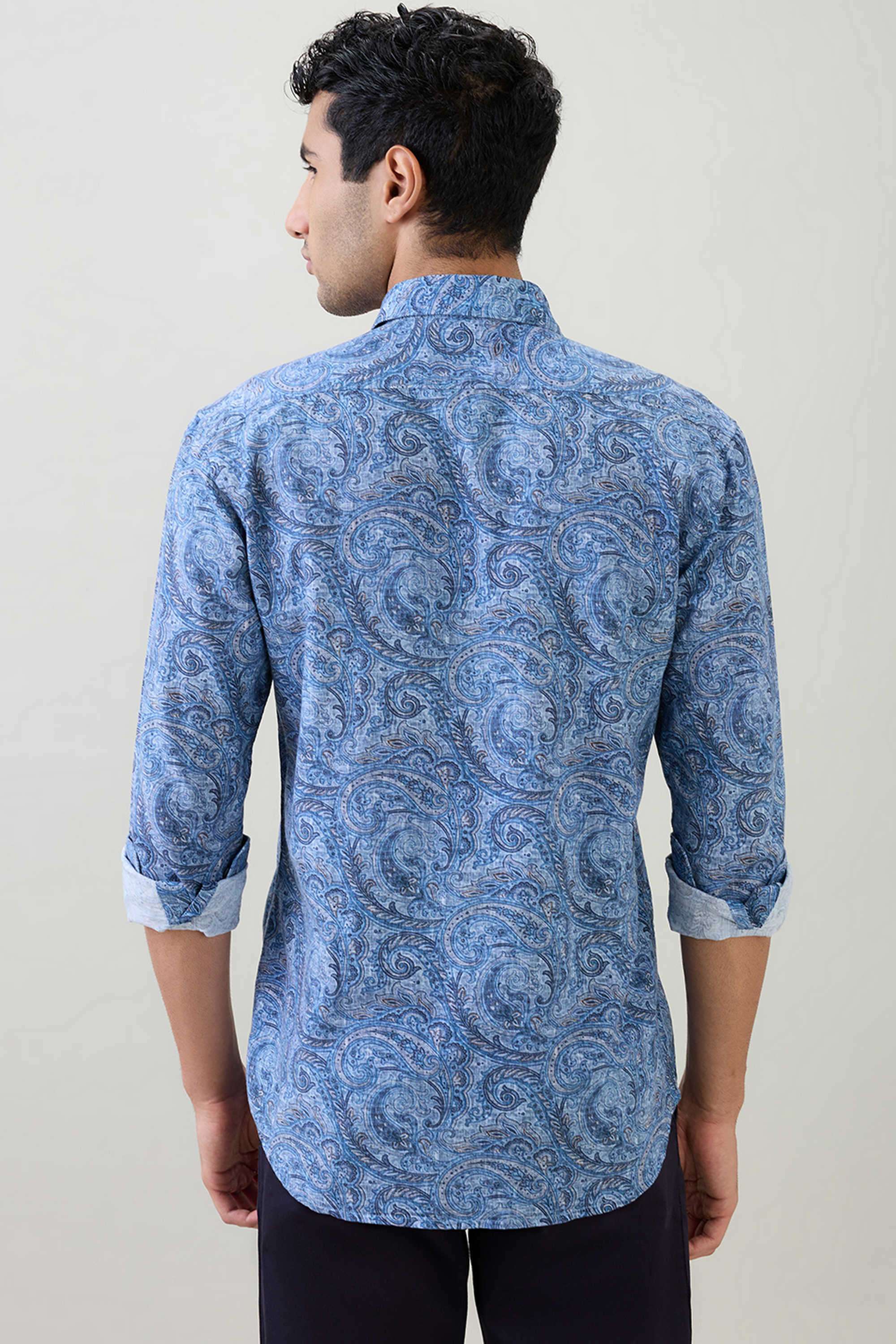 Printed-Cotton-Linen-Blend-Regular-Fit-Men-s-Casual-Shirt