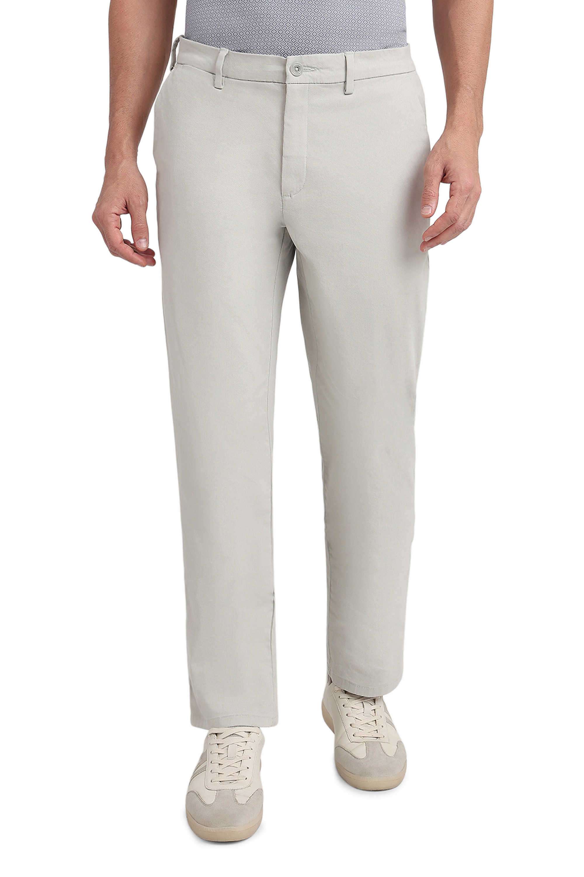 Solid-Cotton-Blend-Regular-Fit-Men-s-Casual-Trousers