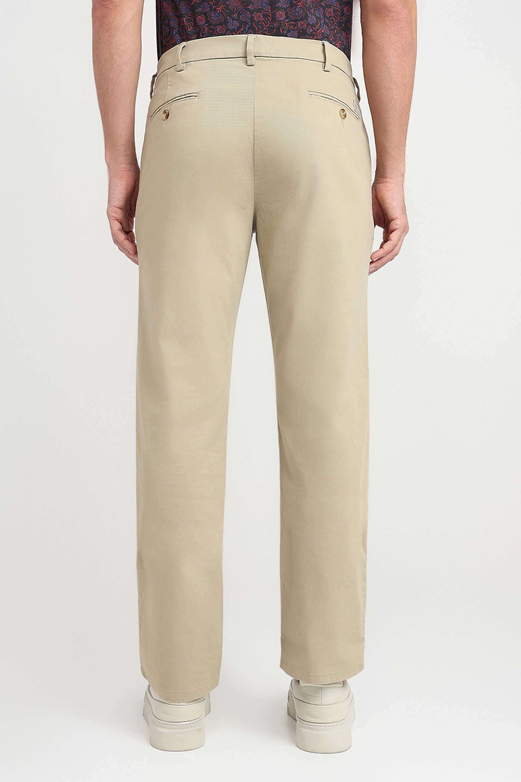 Solid-Cotton-Blend-Regular-Fit-Men-s-Casual-Trousers