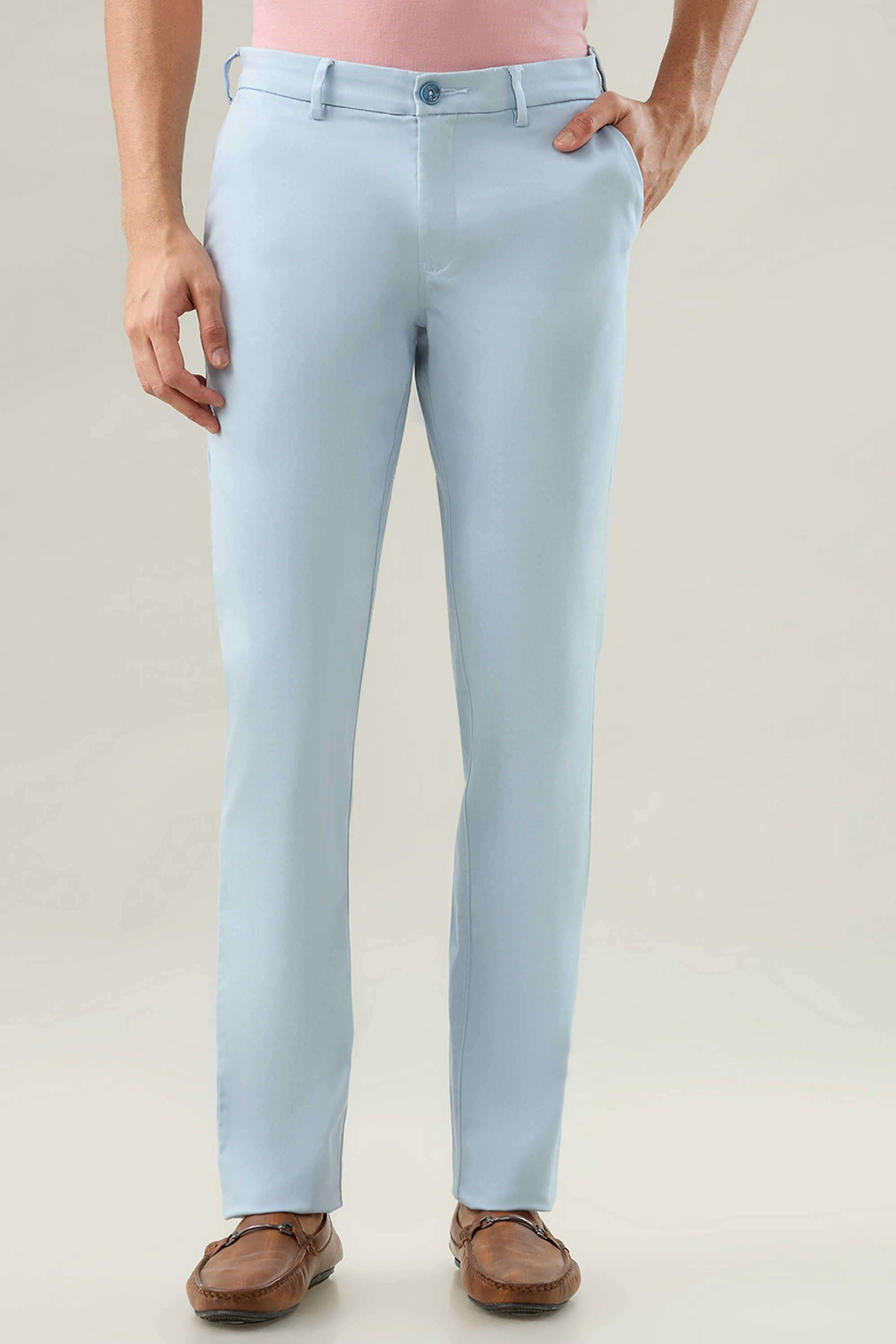 Solid-Cotton-Blend-Slim-Fit-Men-s-Casual-Trousers