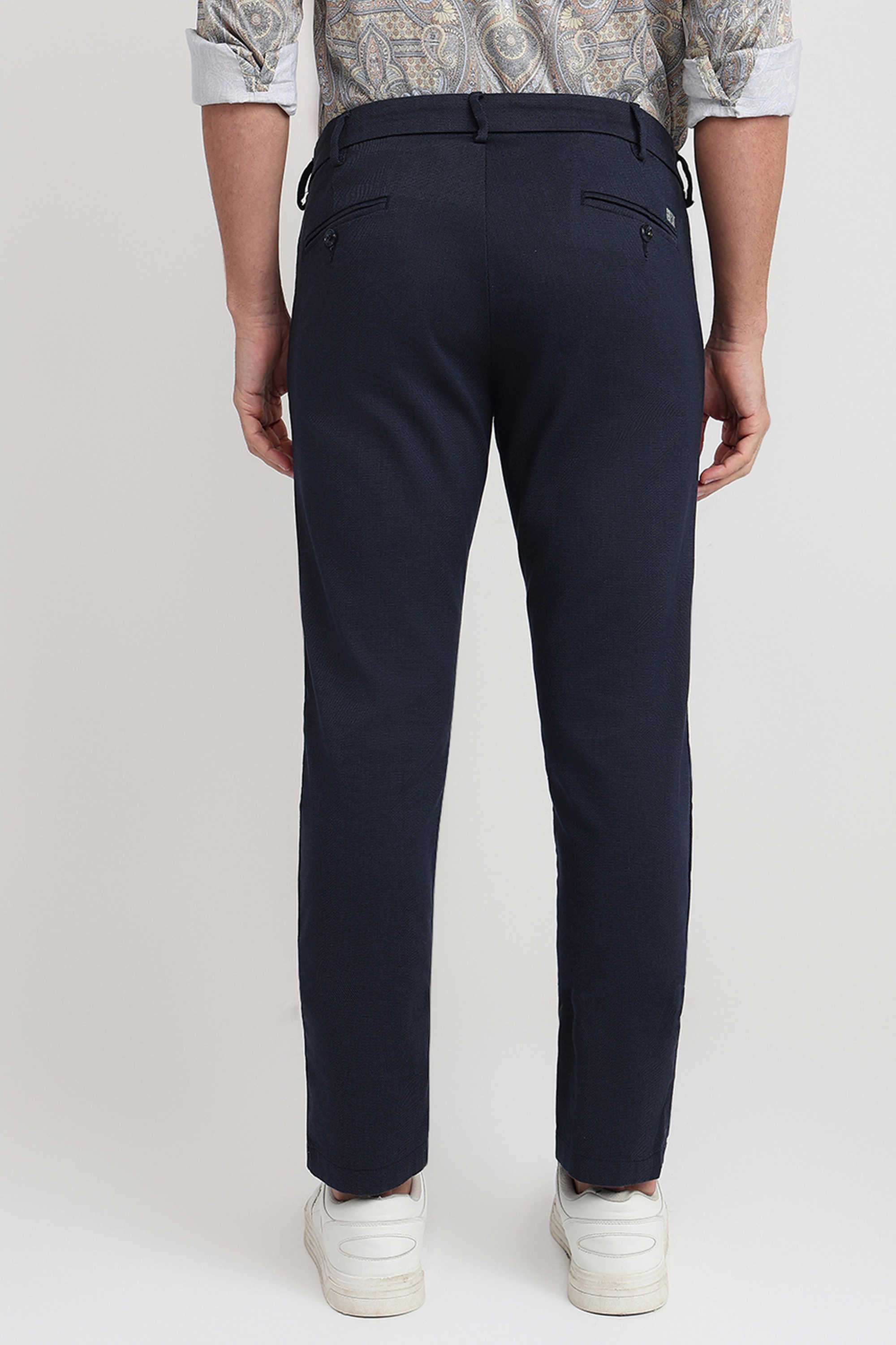 Textured-Cotton-Blend-Slim-Fit-Men-s-Casual-Trousers