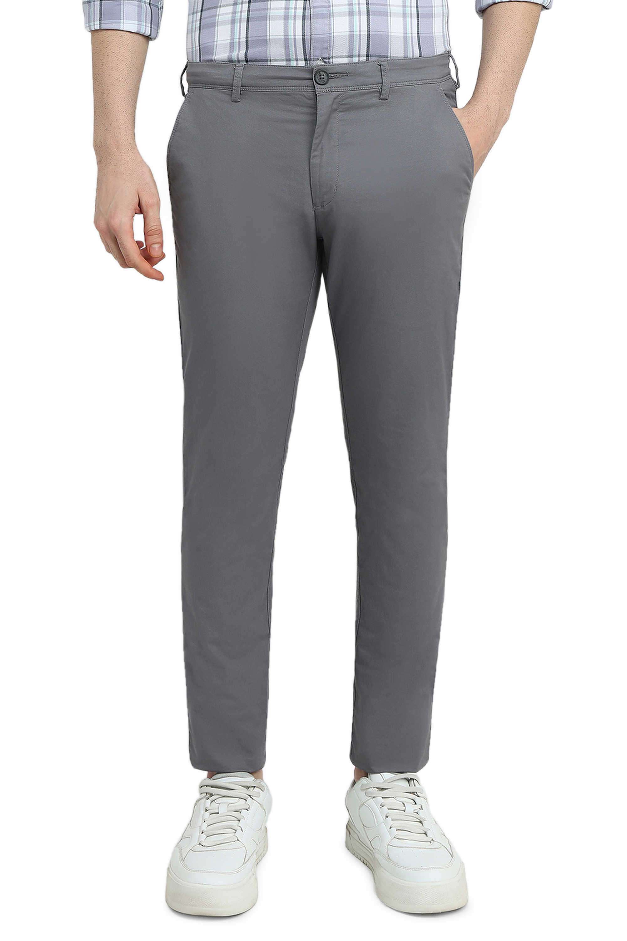 Solid-Cotton-Blend-Slim-Fit-Men-s-Casual-Trousers