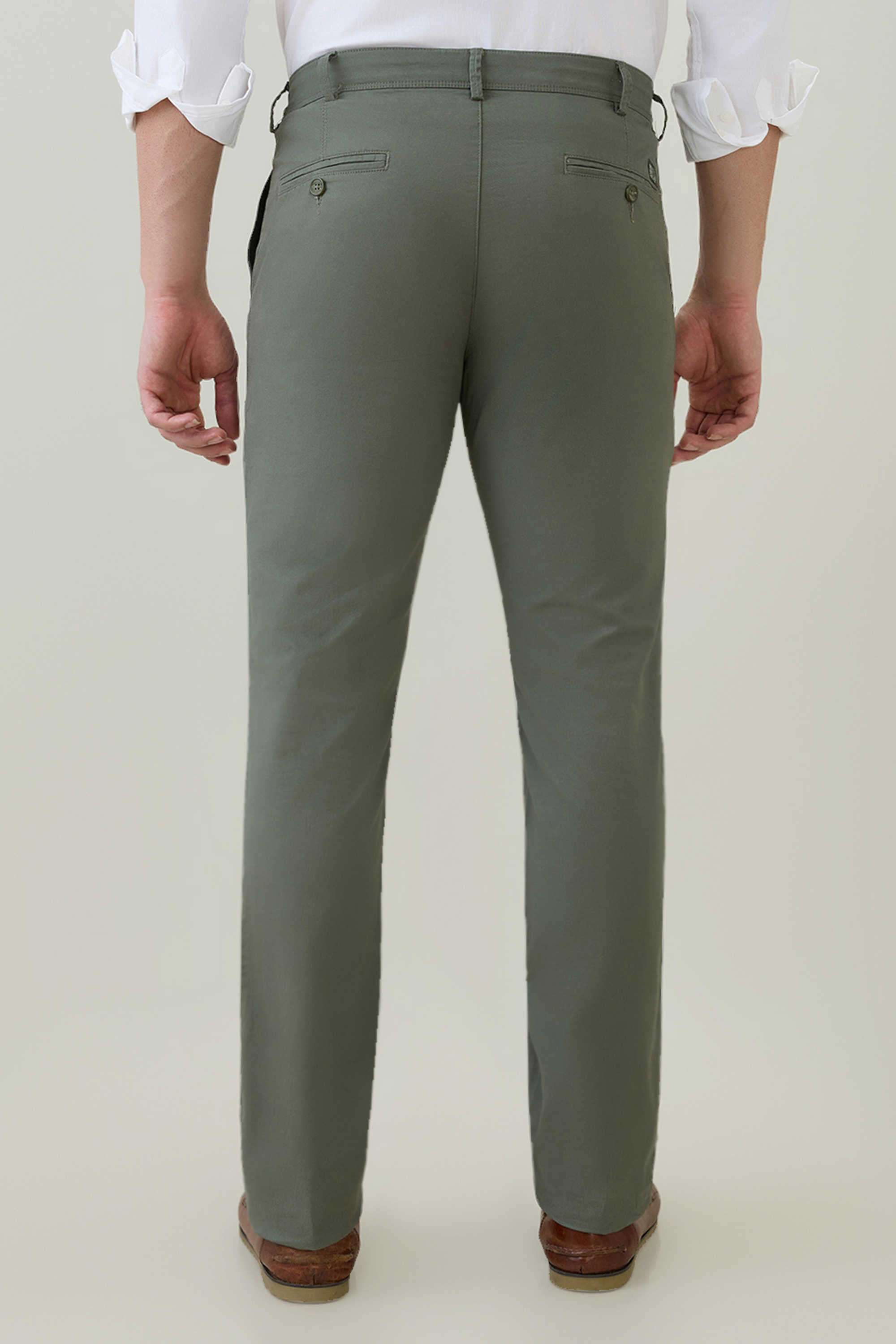 Solid-Cotton-Blend-Slim-Fit-Men-s-Casual-Trousers