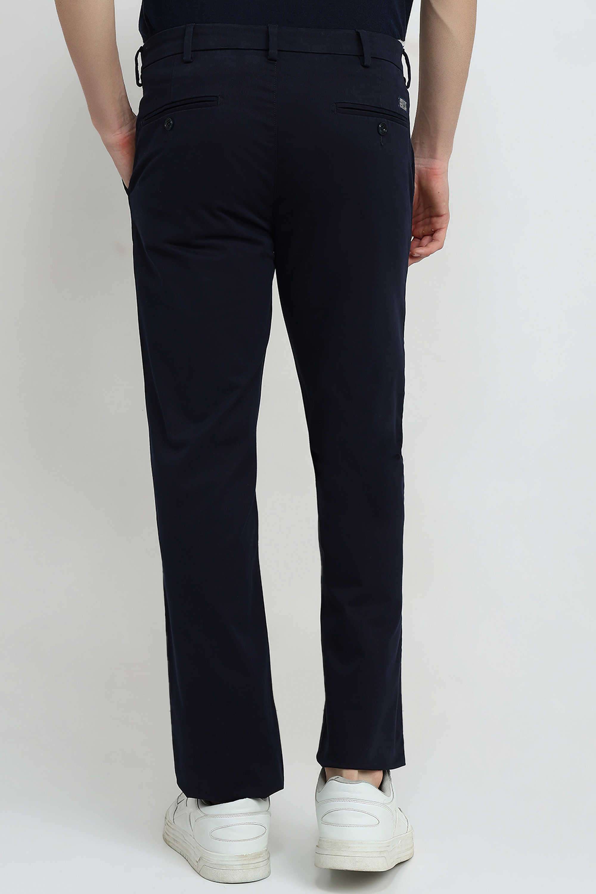 Solid-Cotton-Blend-Slim-Fit-Men-s-Casual-Trousers