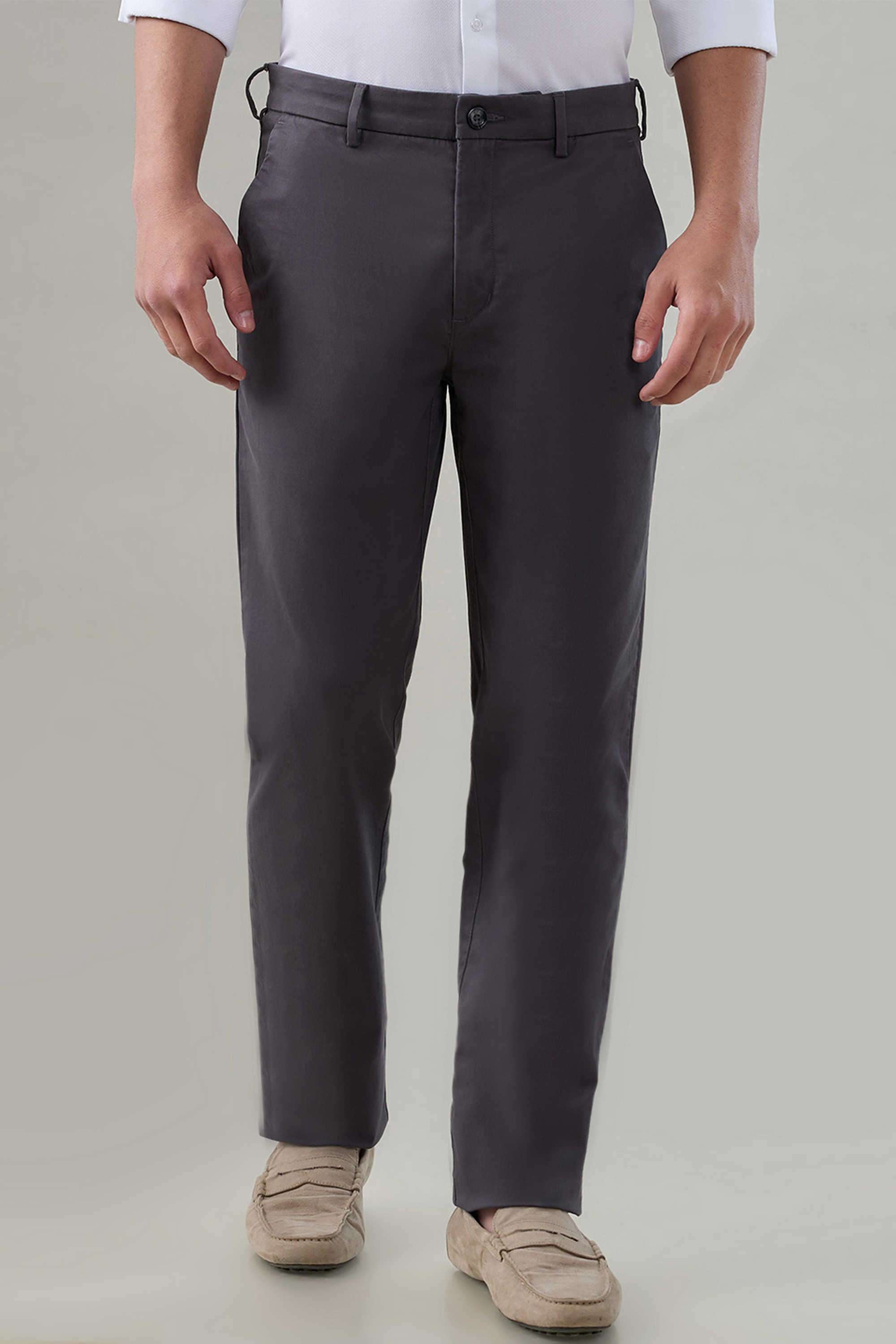 Solid-Cotton-Blend-Slim-Fit-Men-s-Casual-Trousers