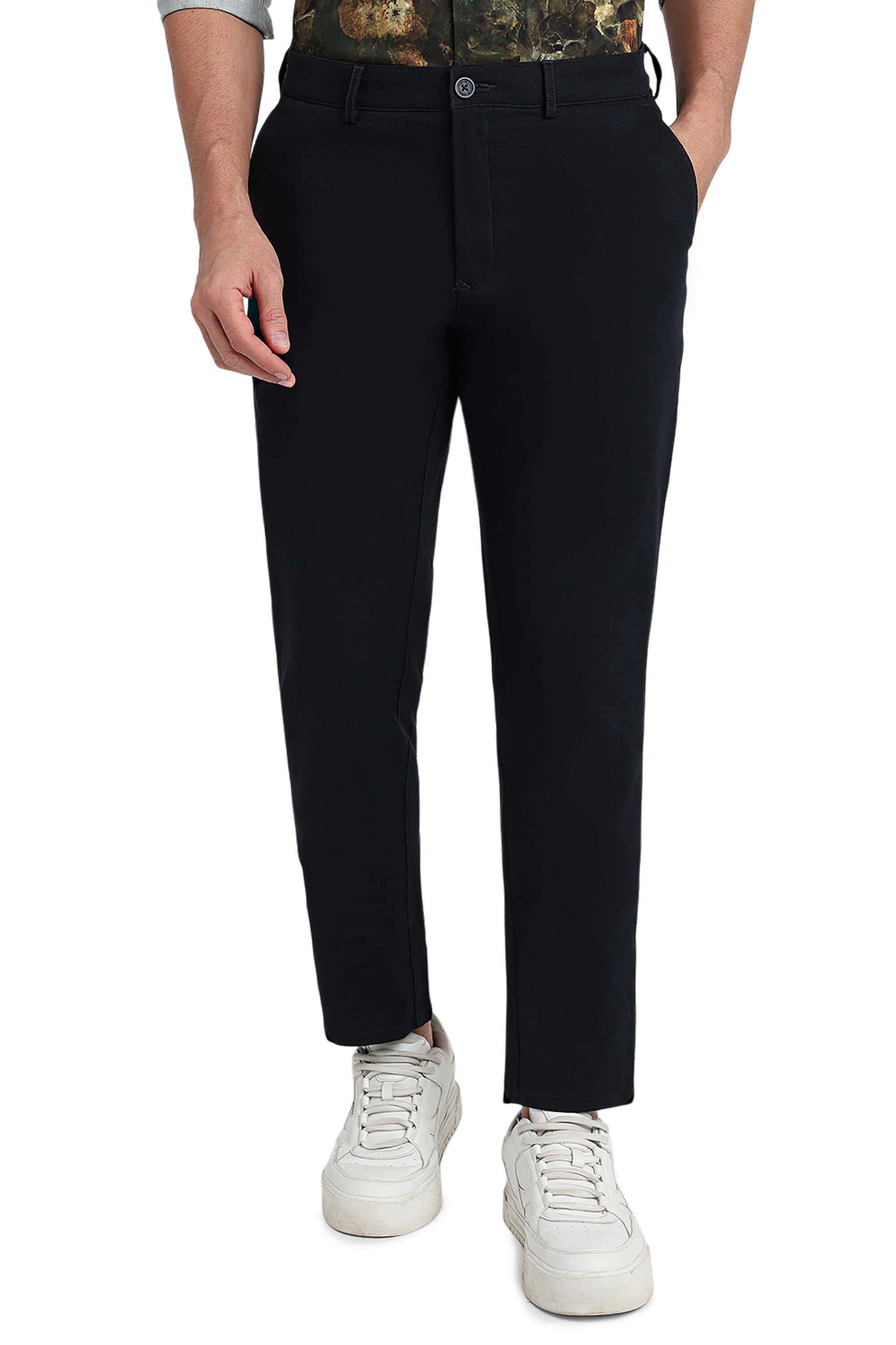 Textured-Cotton-Blend-Slim-Fit-Men-s-Casual-Trousers