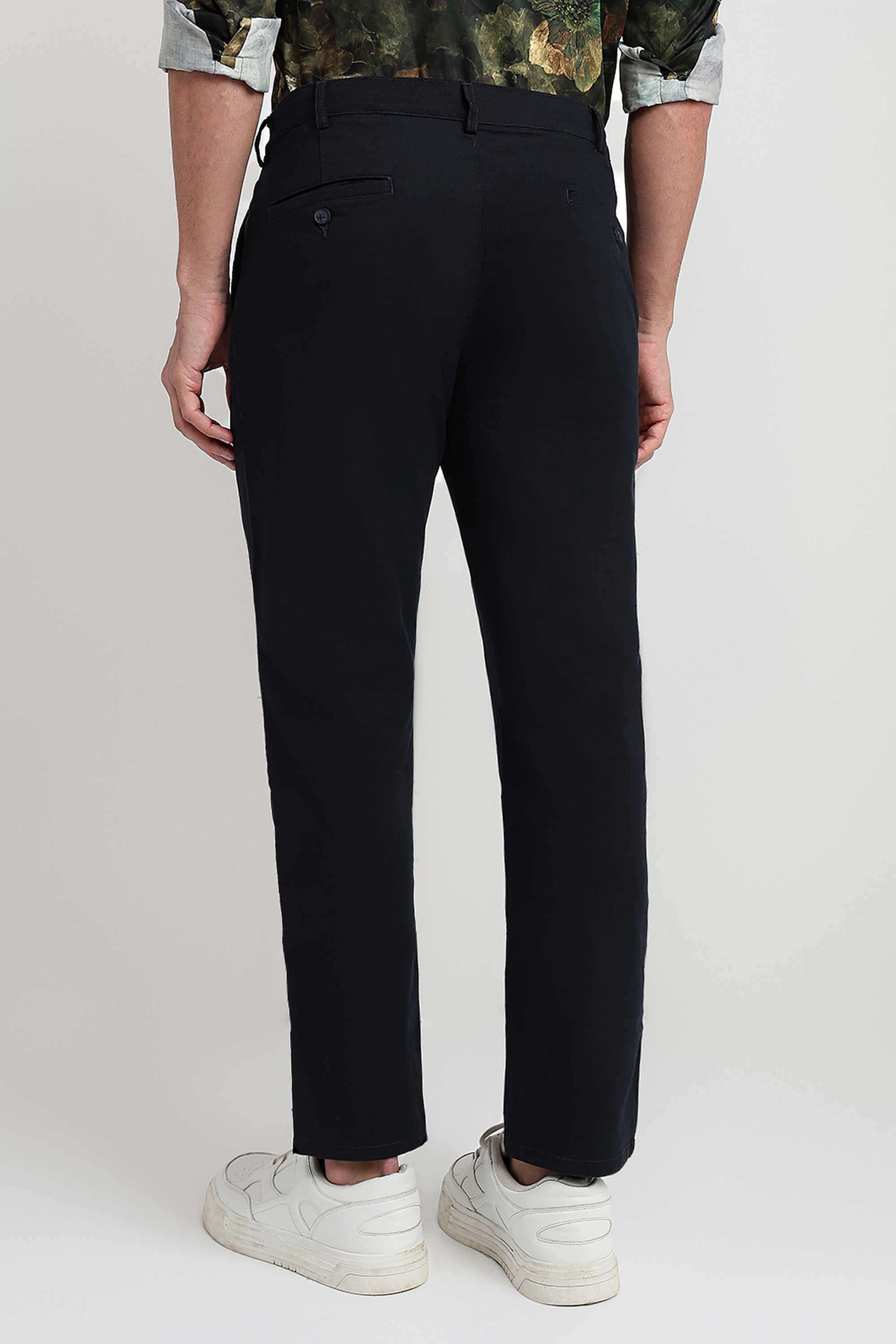 Textured-Cotton-Blend-Slim-Fit-Men-s-Casual-Trousers