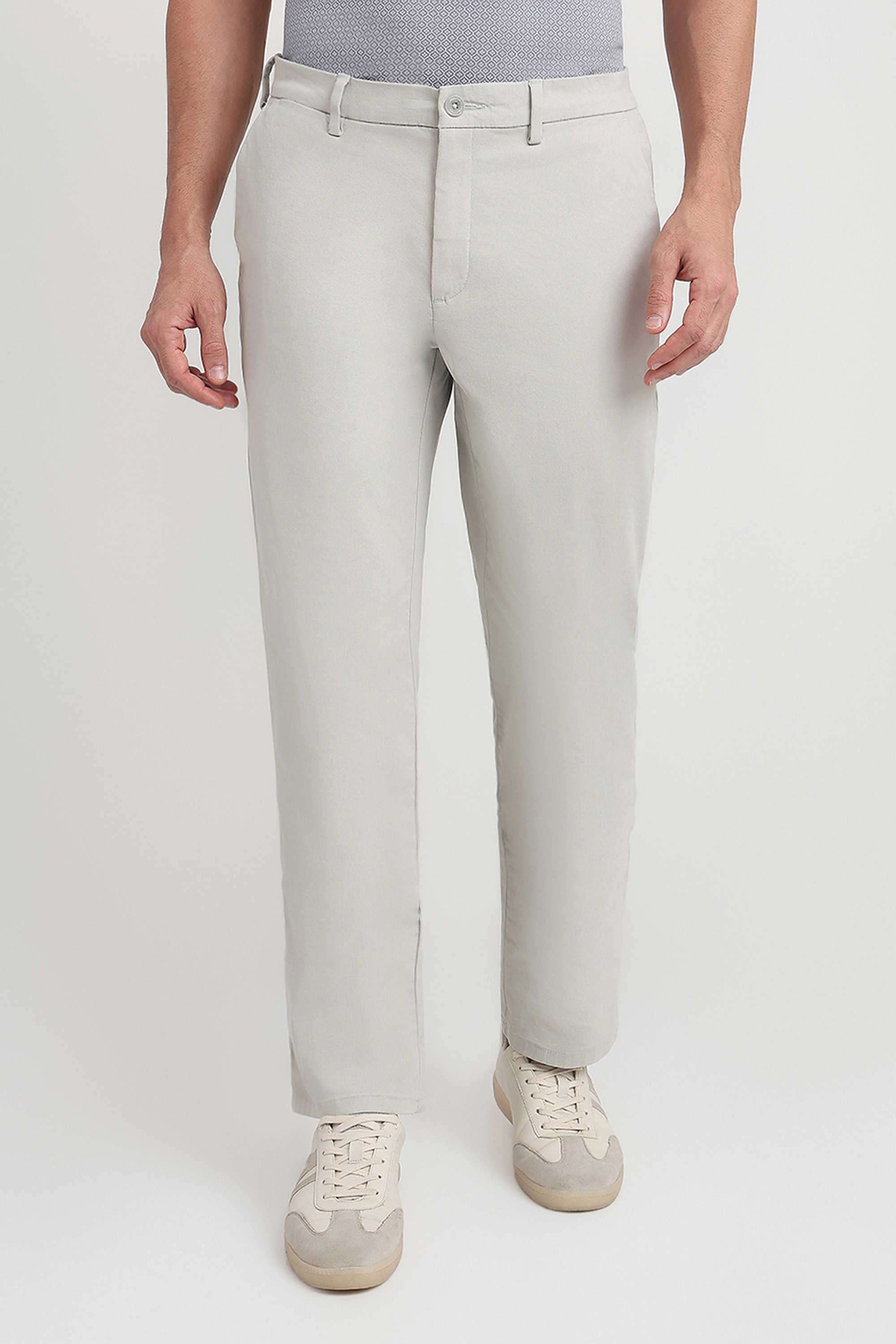 Solid-Cotton-Blend-Regular-Fit-Men-s-Casual-Trousers