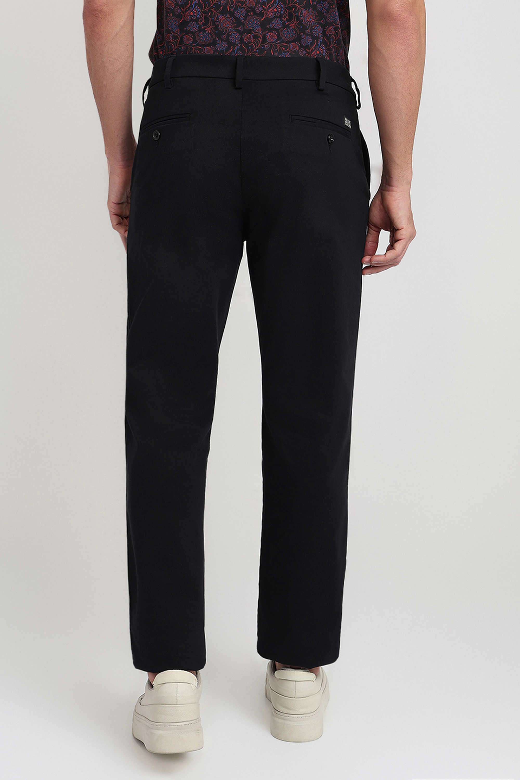 Solid-Cotton-Blend-Regular-Fit-Men-s-Casual-Trousers