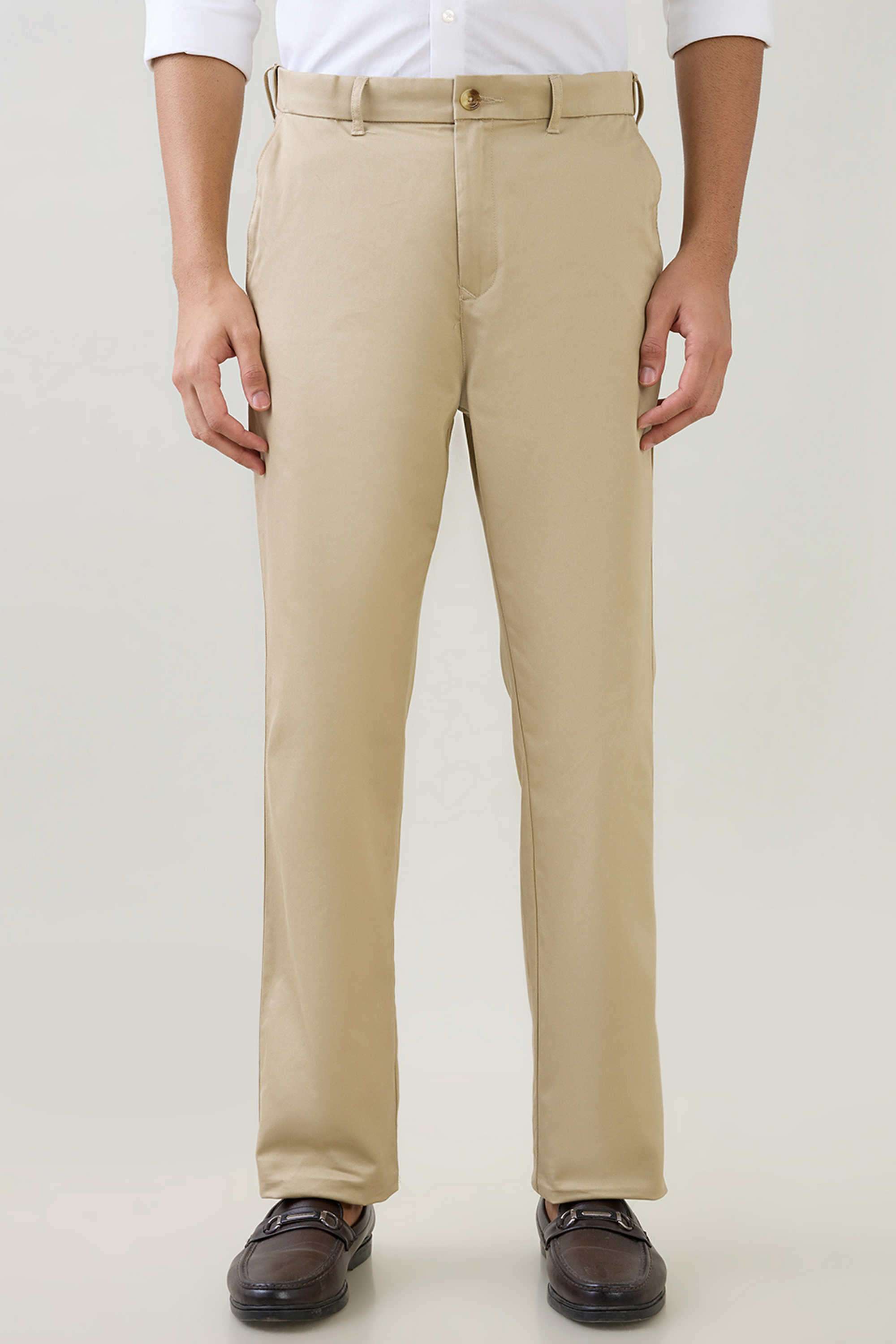 Solid-Cotton-Regular-Fit-Men-s-Casual-Trousers