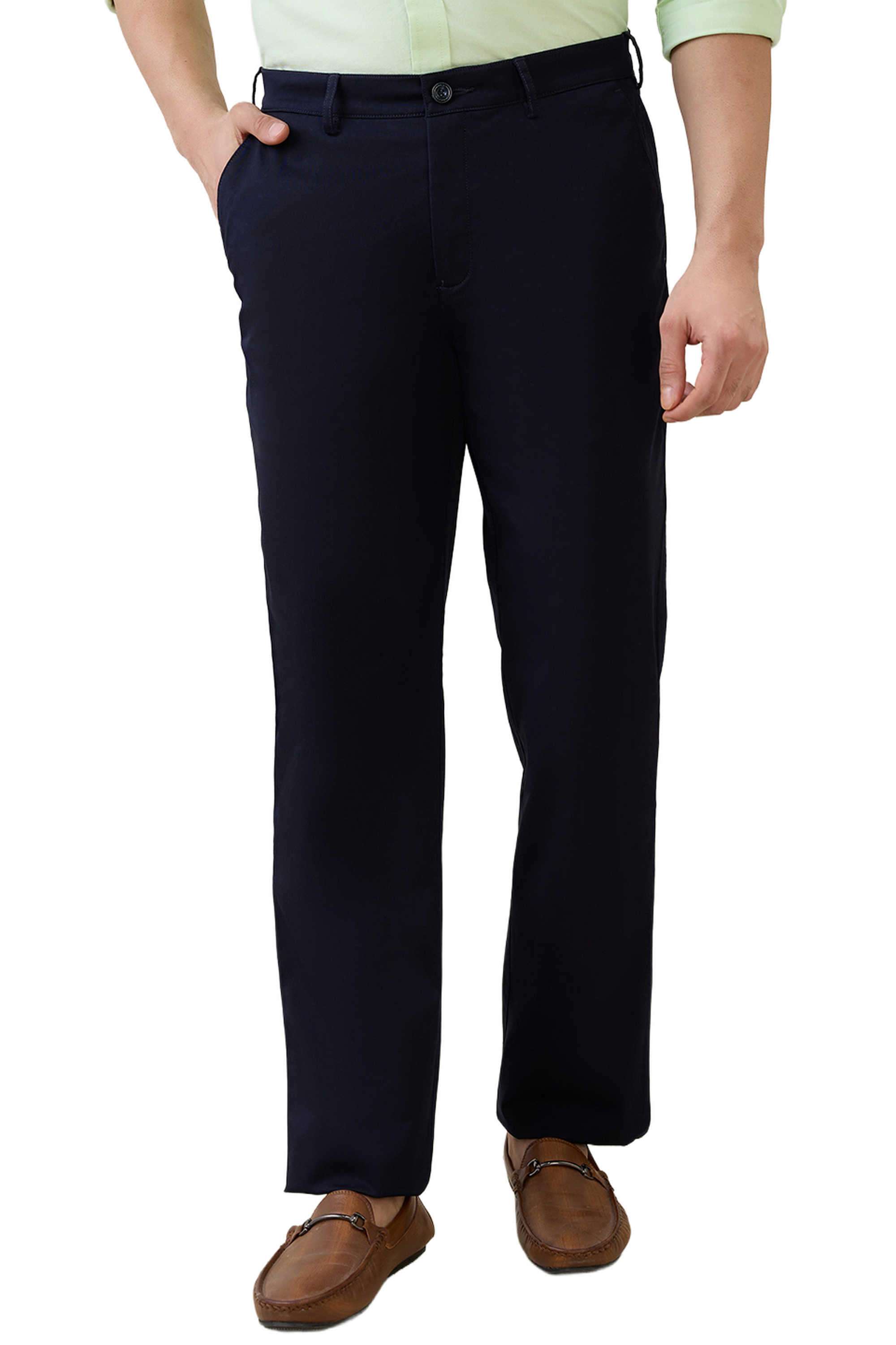 Solid-Cotton-Blend-Regular-Fit-Men-s-Casual-Trousers
