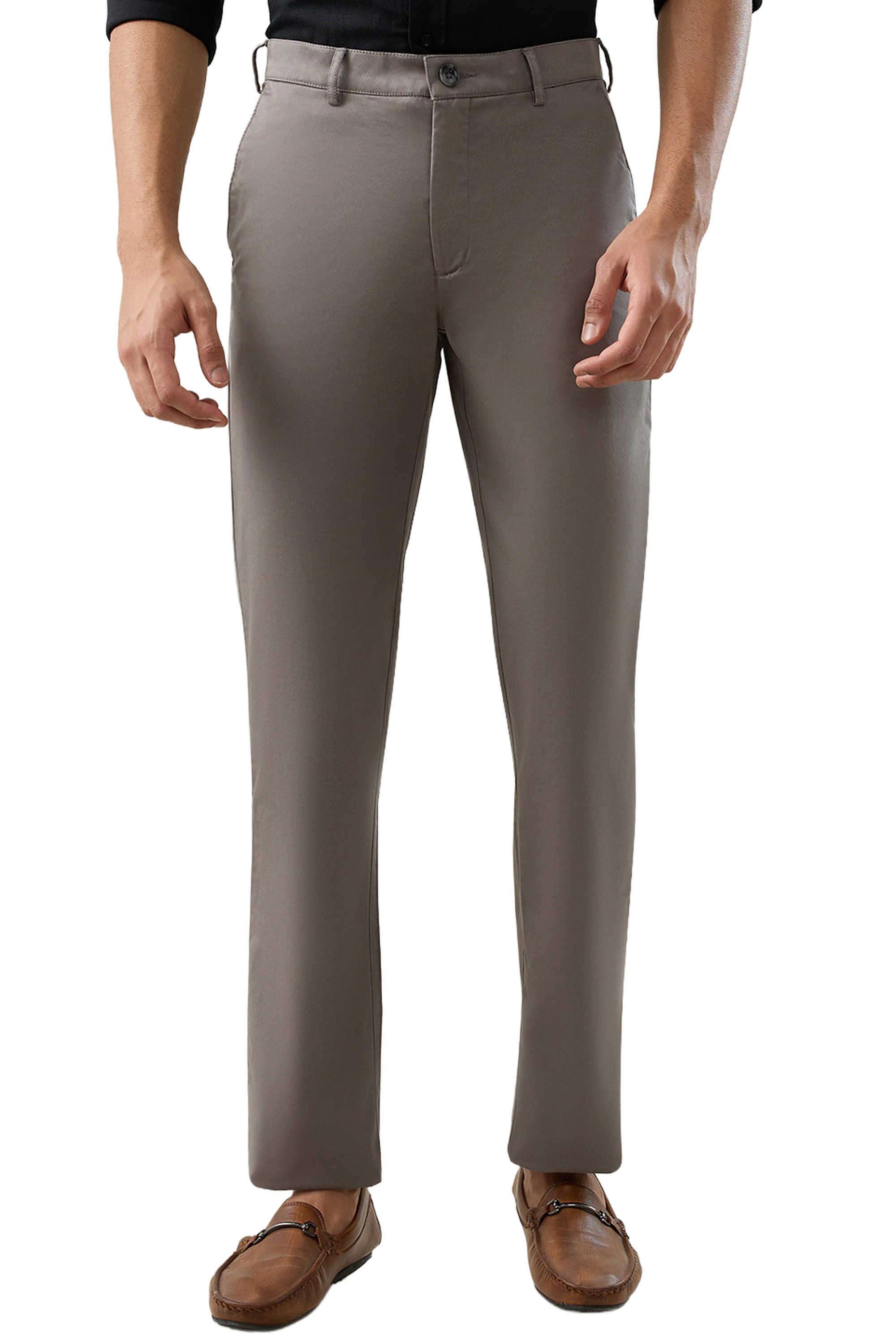 Solid-Cotton-Blend-Regular-Fit-Men-s-Casual-Trousers