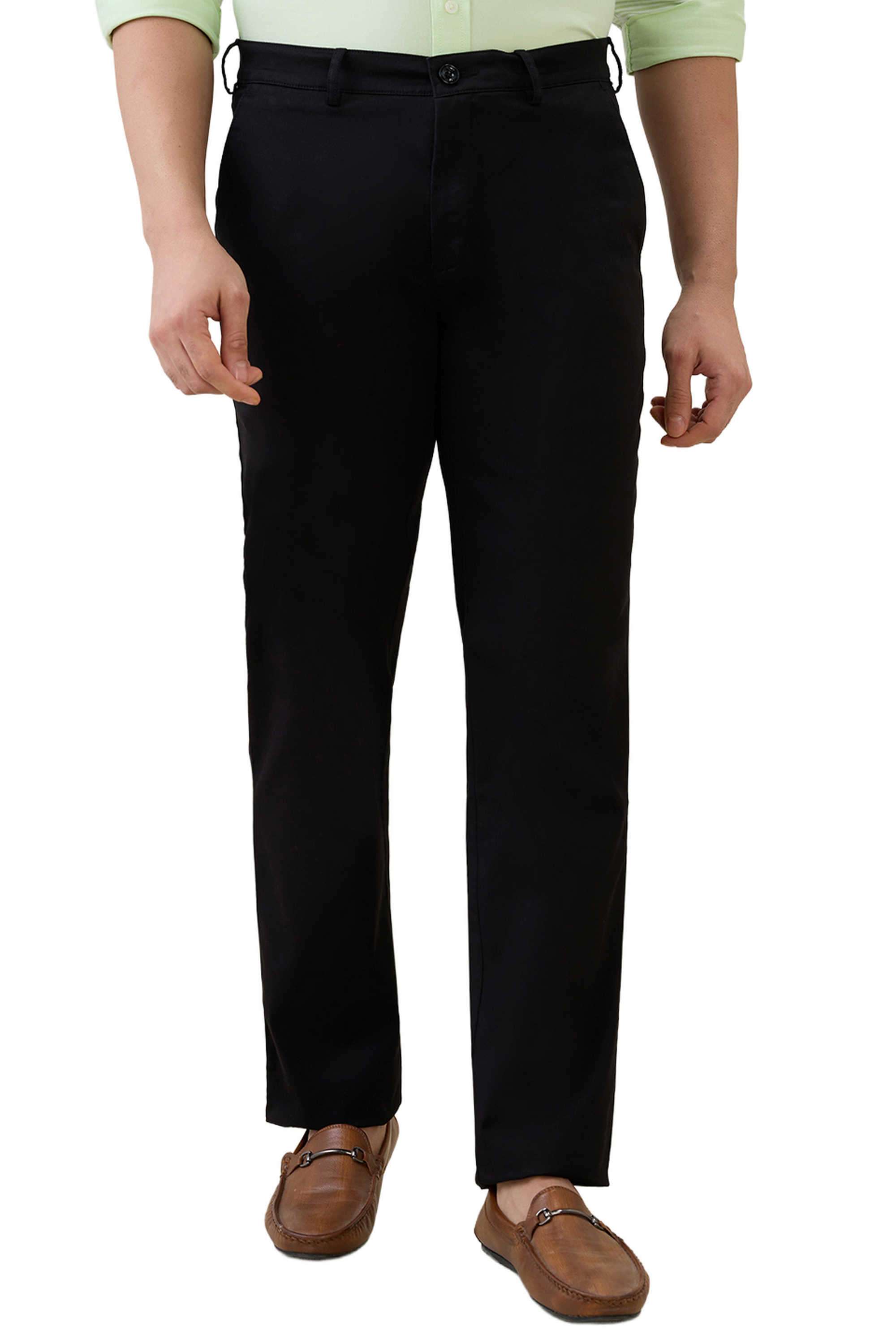 Solid-Cotton-Blend-Regular-Fit-Men-s-Casual-Trousers