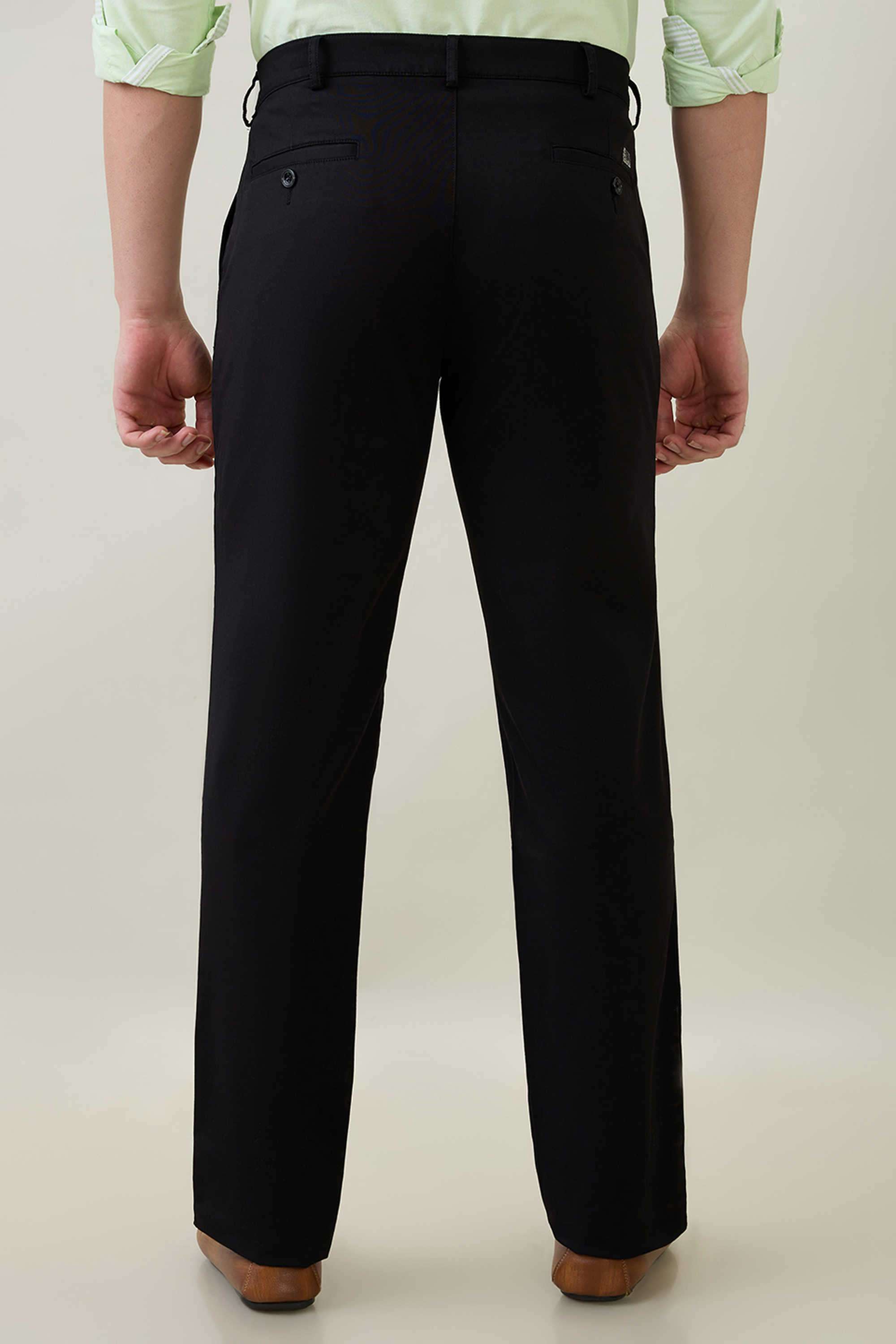 Solid-Cotton-Blend-Regular-Fit-Men-s-Casual-Trousers