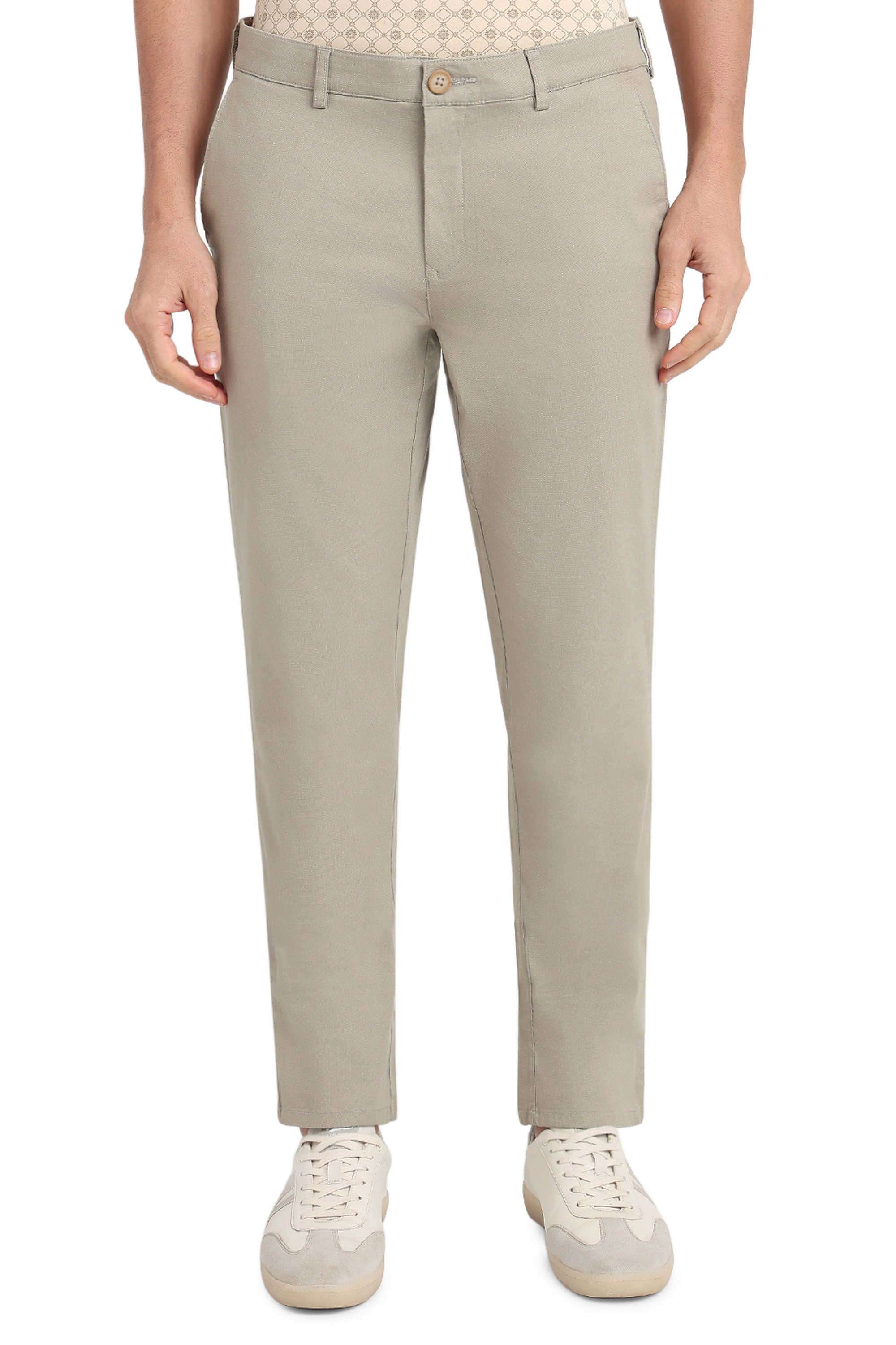 Textured-Cotton-Blend-Regular-Fit-Men-s-Casual-Trousers