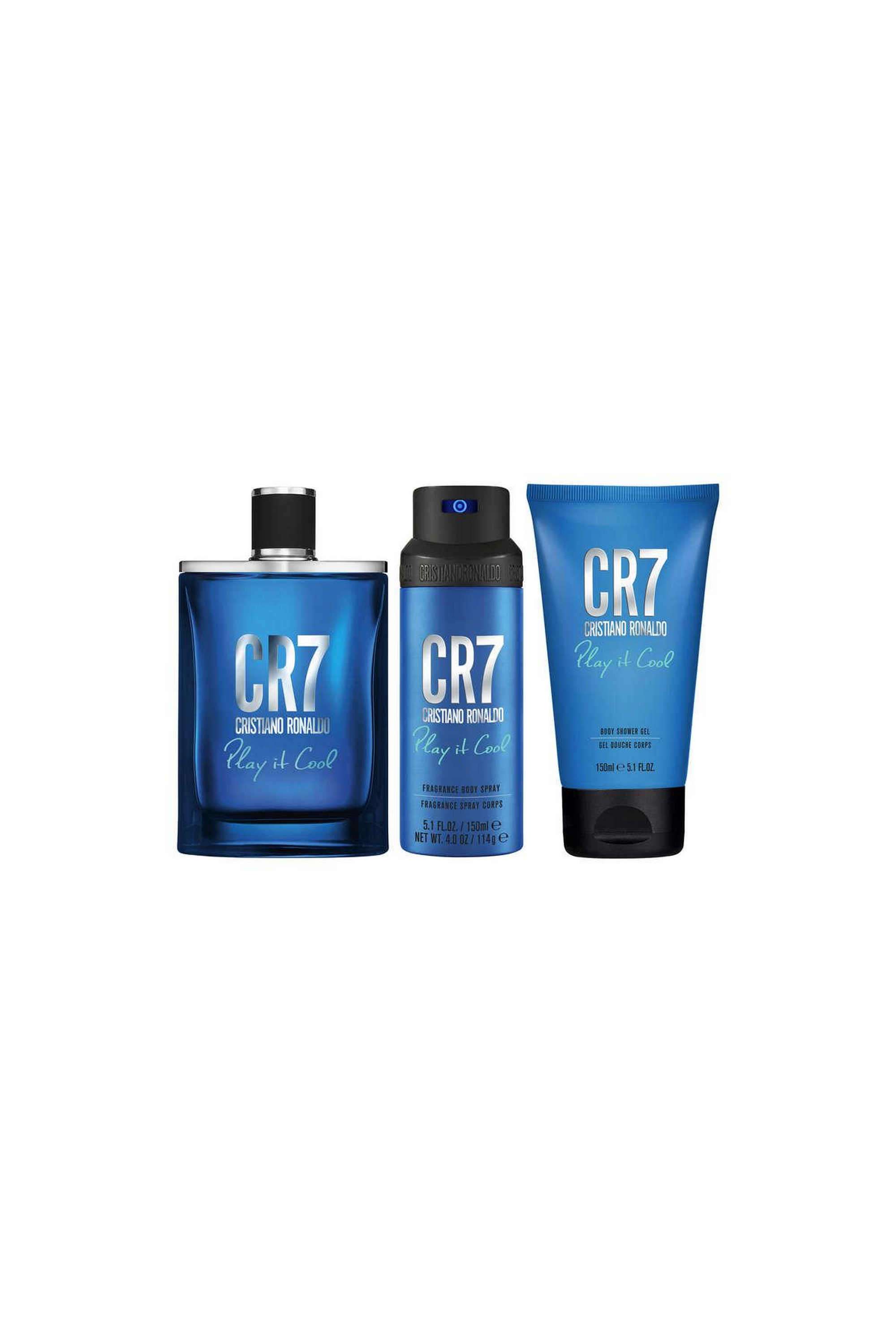 Play-it-Cool-Set---Pack-of-3 -Eau-de-Toilette---100-ml-+-Shower-Gel-150-ml-+-Body-Spray-150-ml