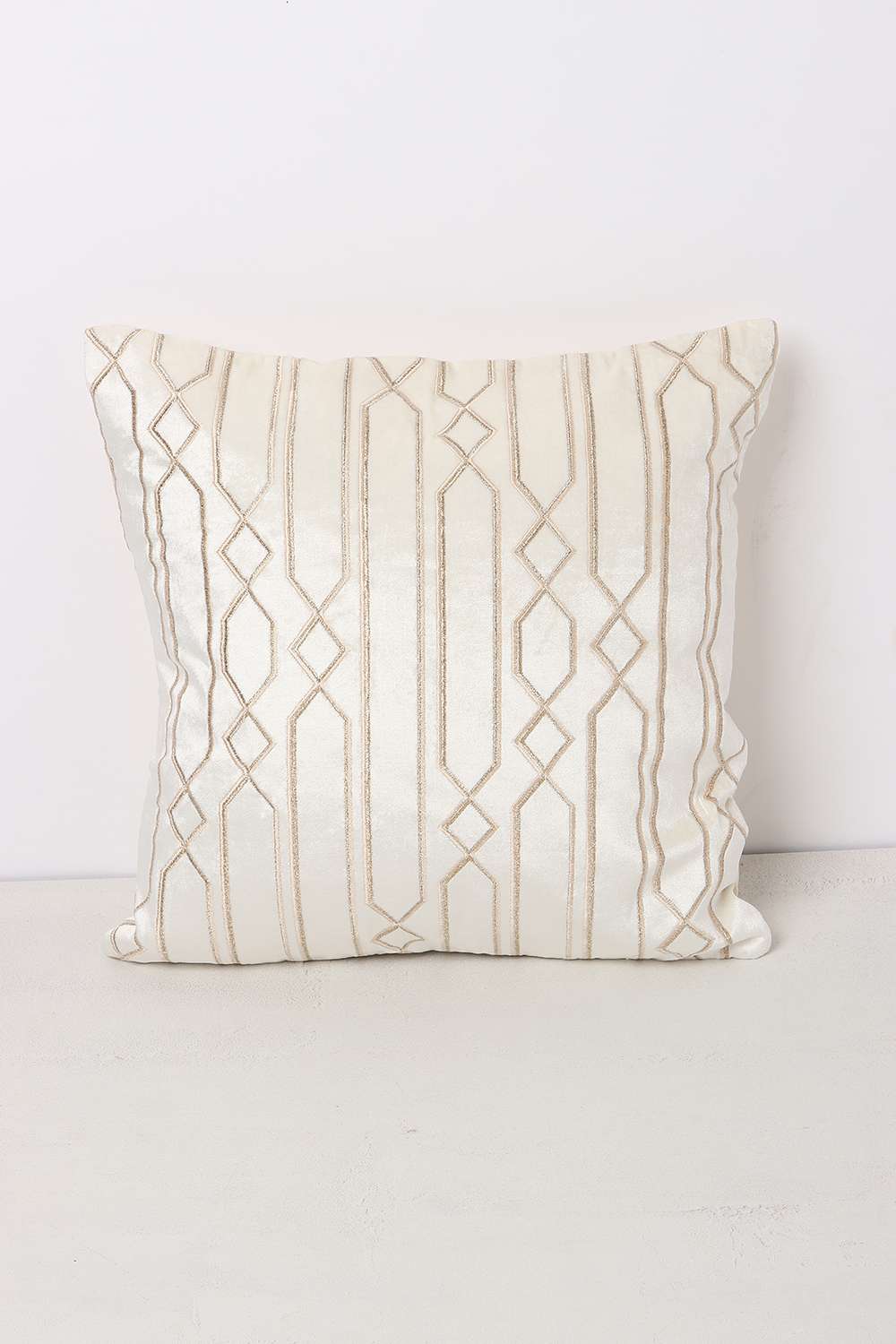 Ml-Deco-Glam-Geo-Stripe-Ivory-Cushion-Cover-40X40Cm