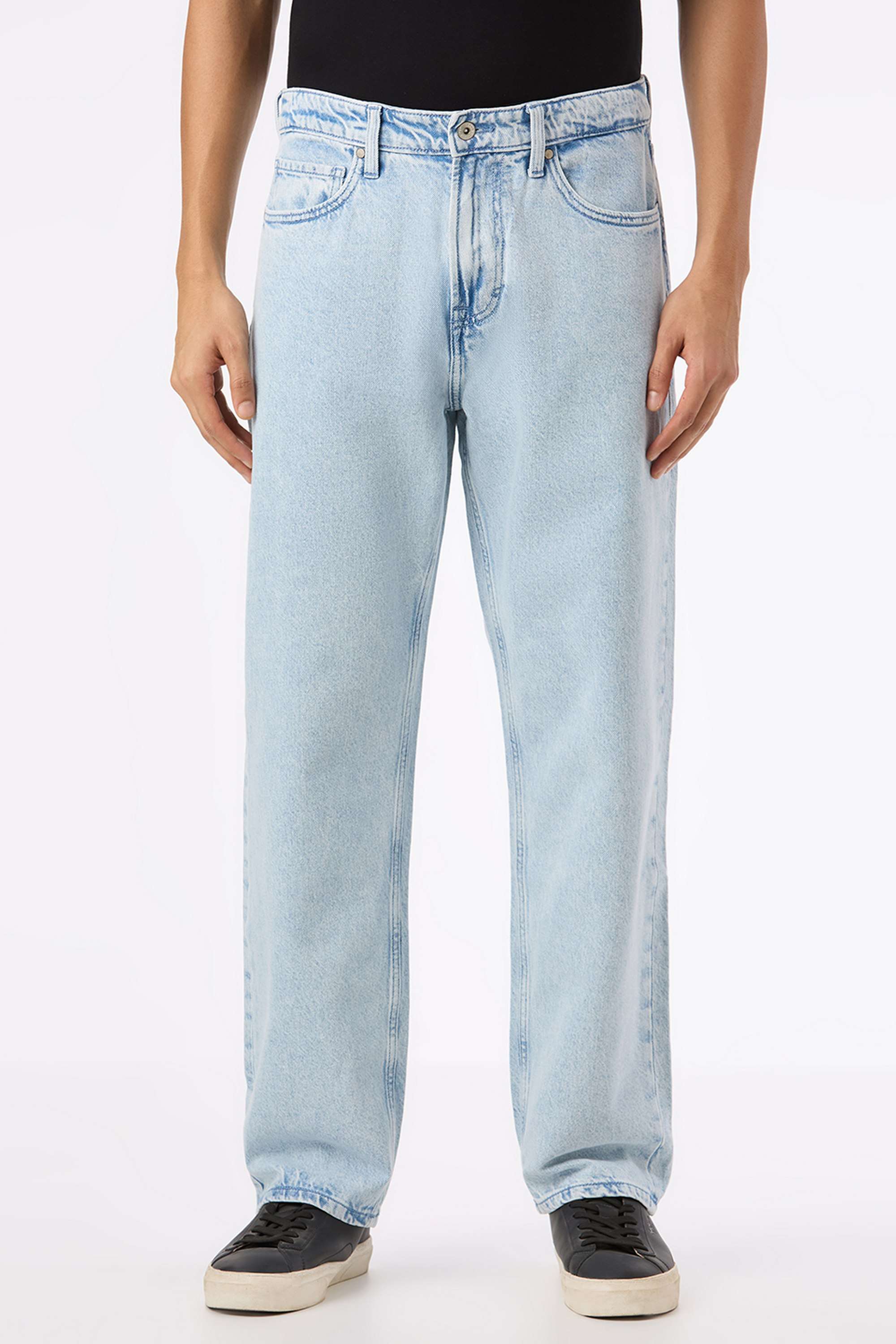 Solid-Cotton-Blend-Wide-Leg-Fit-Men-s-Jeans