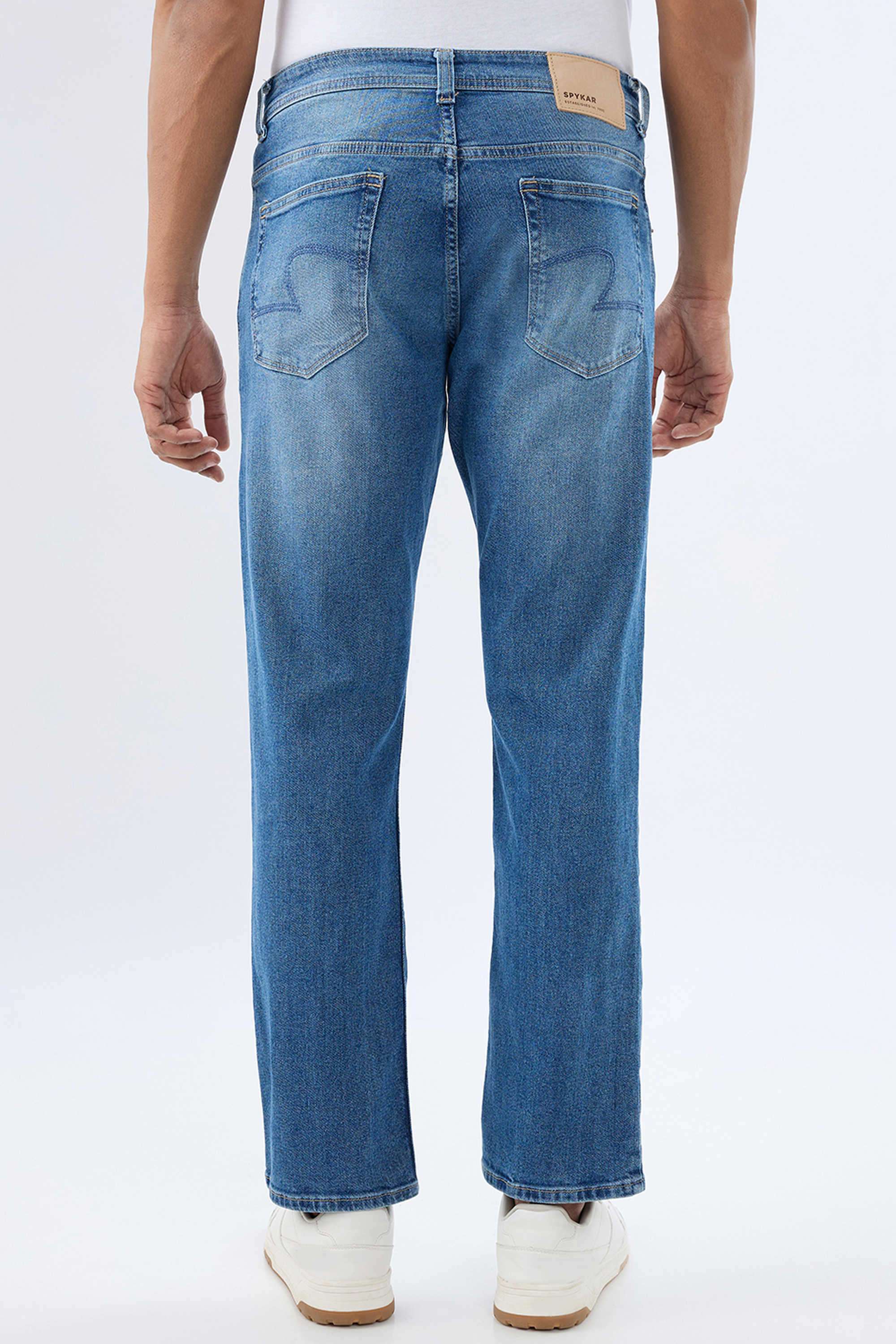 Light-Wash-Cotton-Relaxed-Fit-Men-Jeans