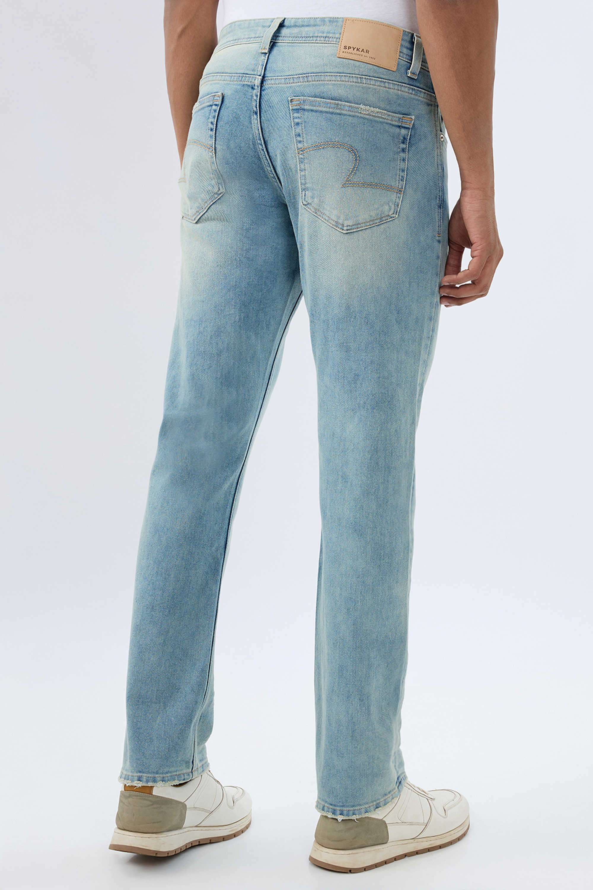 Light-Wash-Cotton-Relaxed-Fit-Men-Jeans