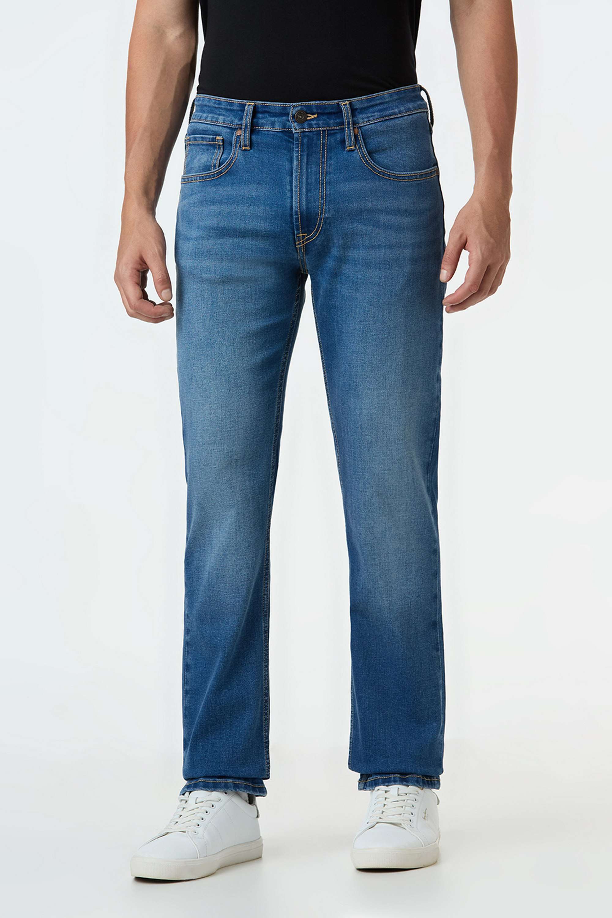 Solid-Cotton-Blend-Regular-Fit-Men-s-Jeans