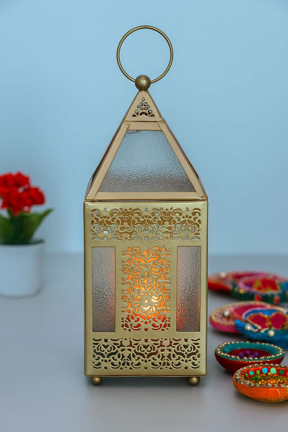 Grace-Metal-Hammered-Glass-Lantern-26-cm