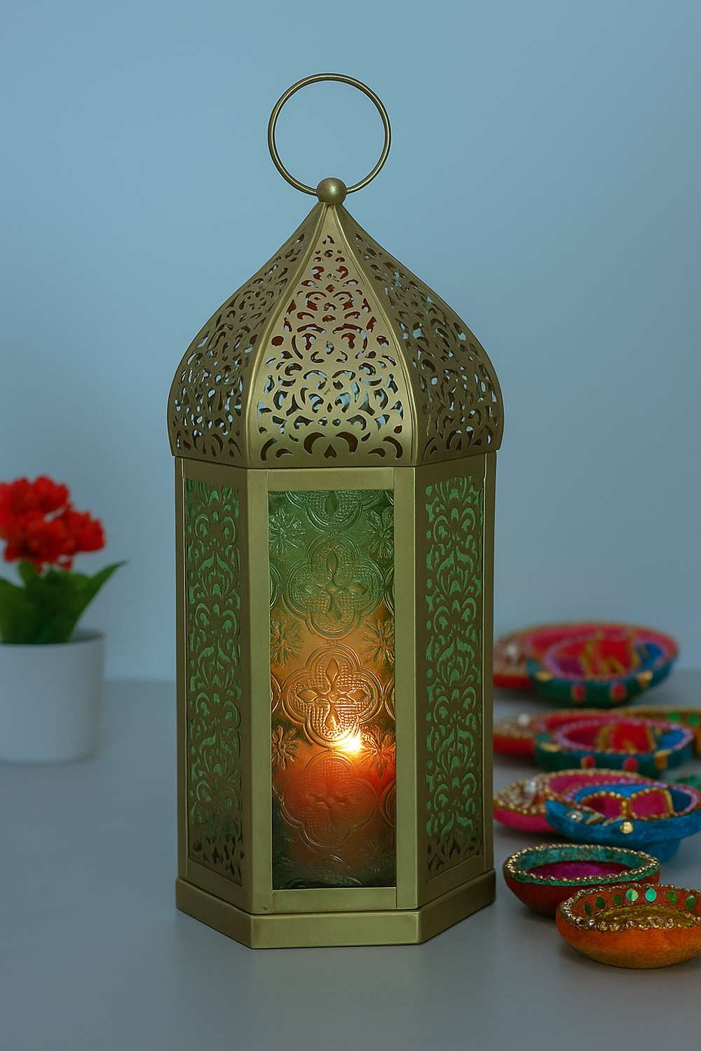 Grace-Metal-Embossed-Glass-Lantern-33-cm