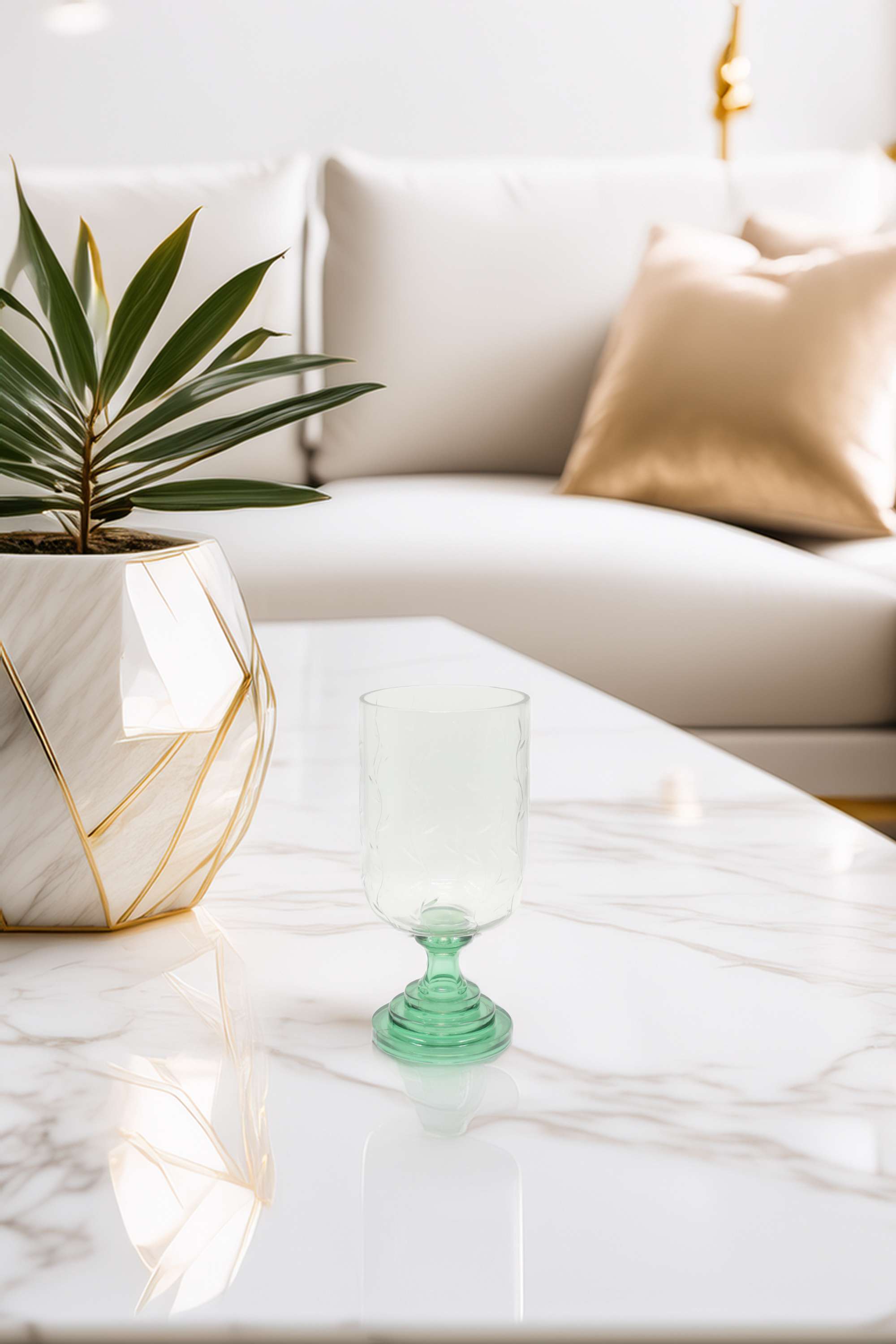 Eleora-Leaf-Etched-Candle-Stand-Grn-24-cm