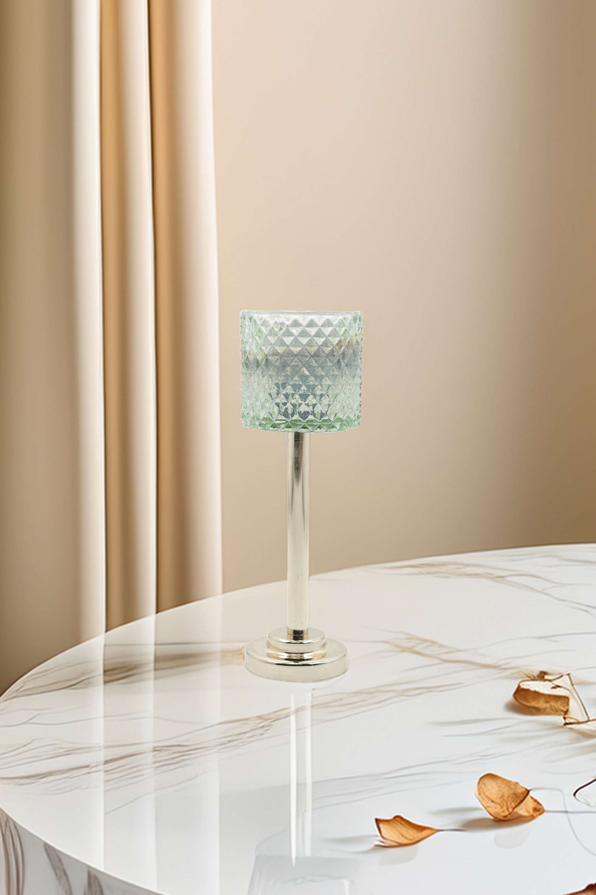 Eleora-Sleek-Candle-Stand-Green-25-cm