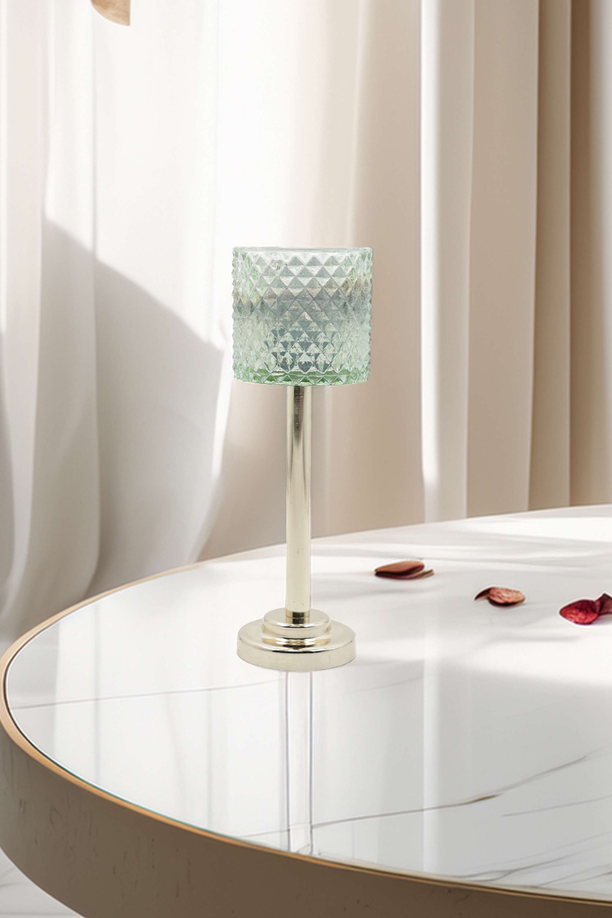 Eleora-Sleek-Candle-Stand-Green-30-cm