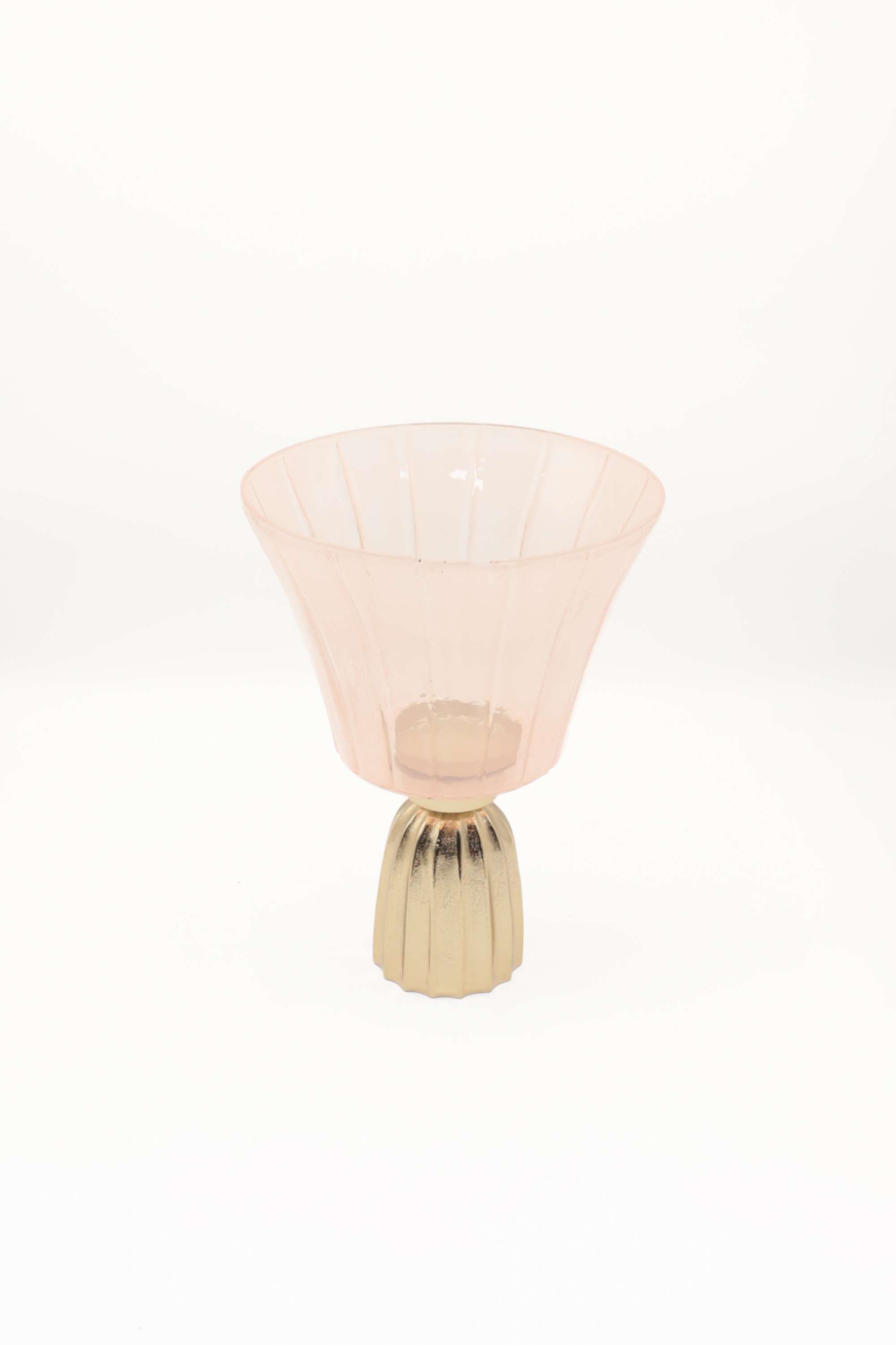 Amora-Glass-Ribbed-Candle-Stand-36-cm