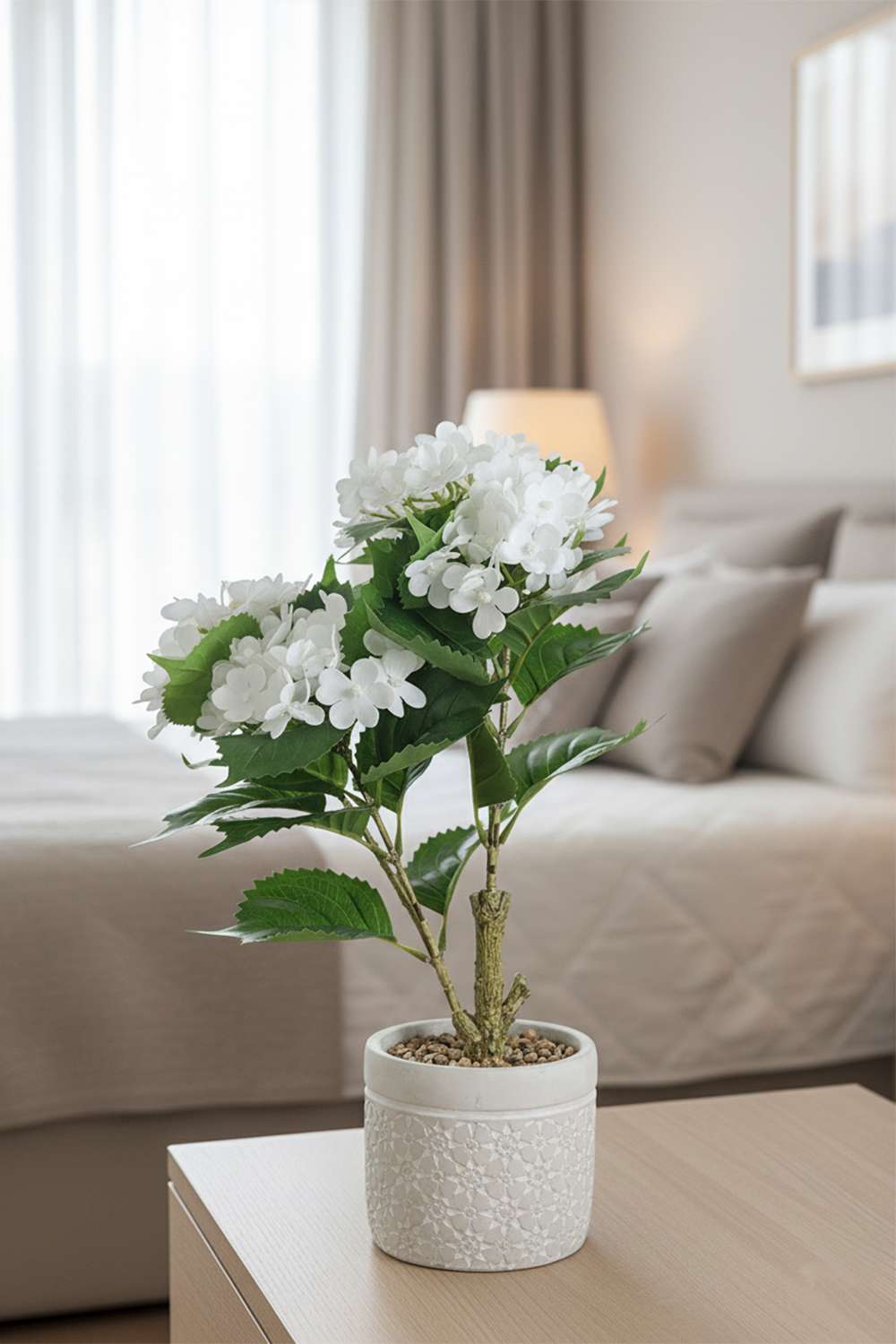 Noir-Hydrengea-Potted-Flower-Wht-45-cm