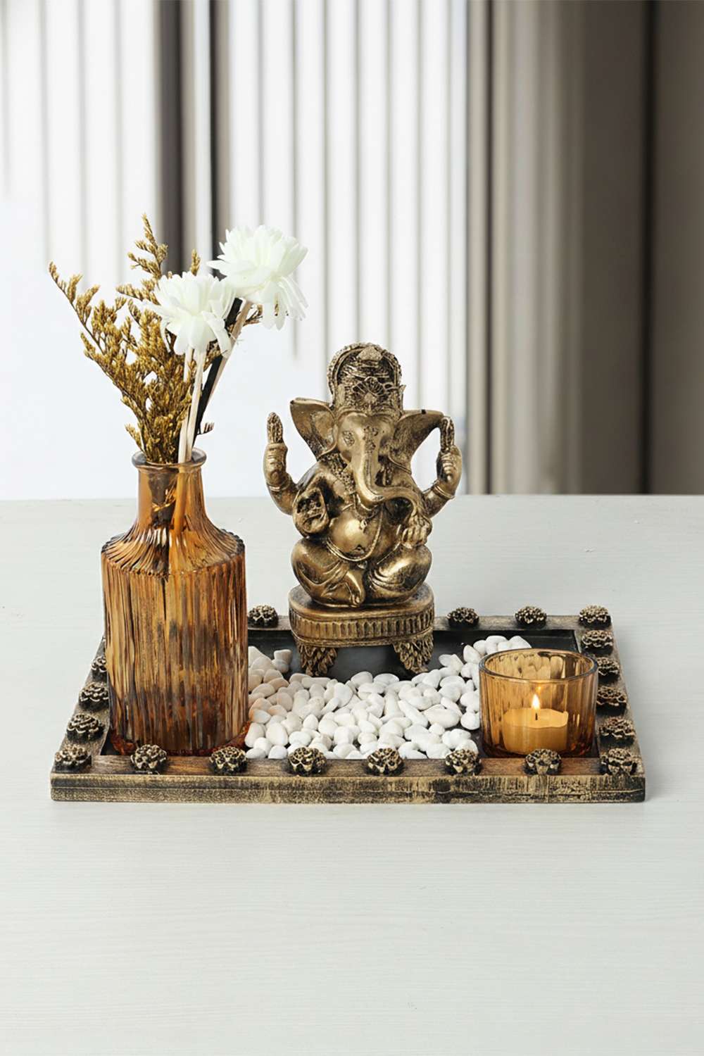 Grace-Ganesha-Decorative-Set-Table-Accent-Flower-13-cm