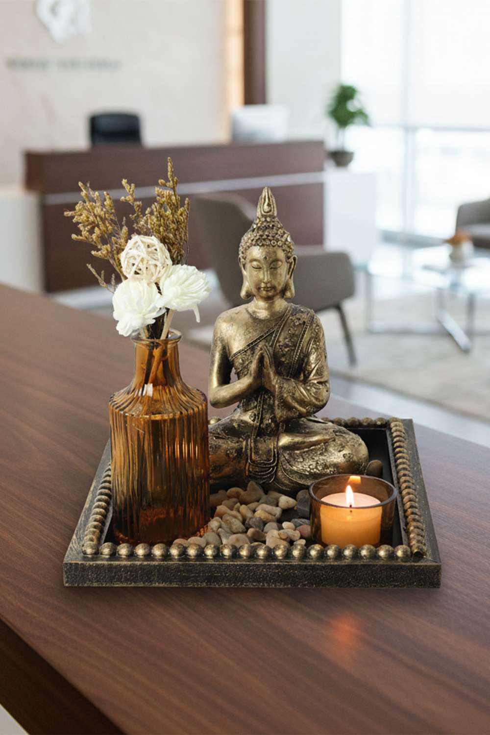 Grace-Buddha-Decorative-Set-Table-Accent-Flower-16-cm