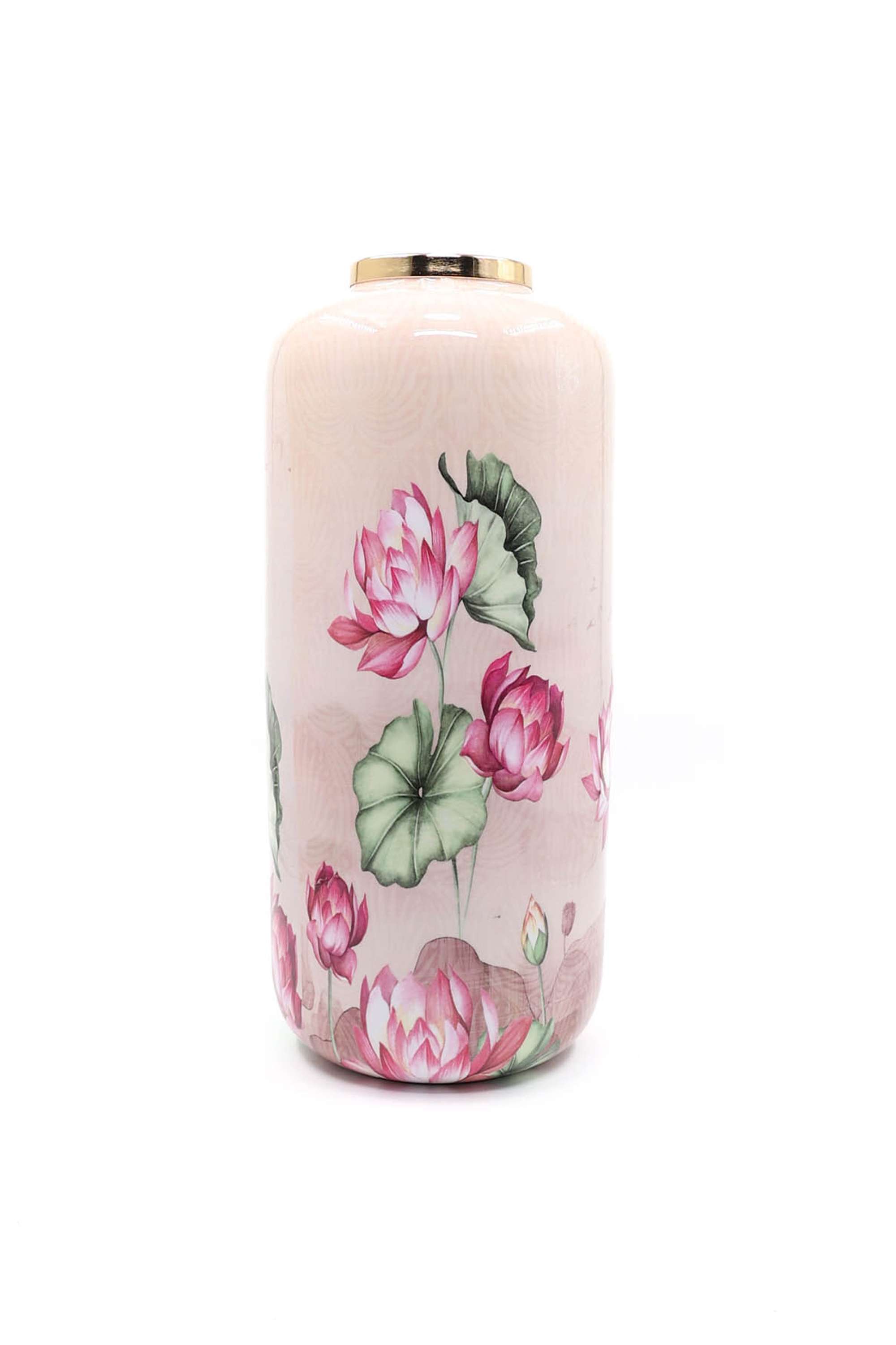 Amora-Printed-Metal-Decal-Vase-41-cm