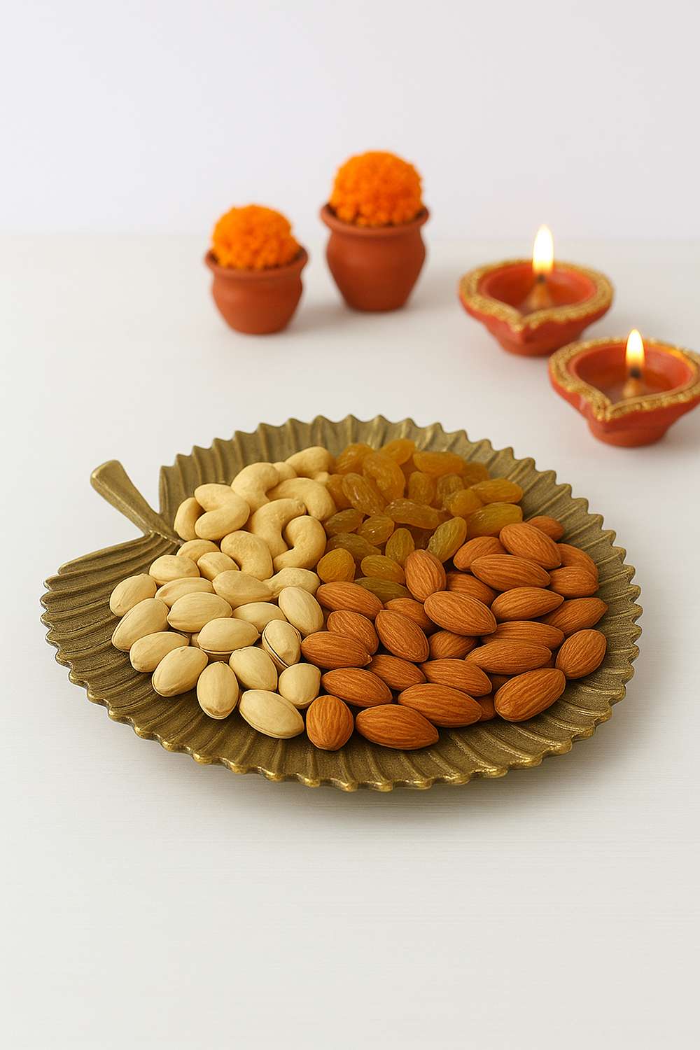 Amora-Palm-Leaf-Antique-Metal-Platter-24-cm