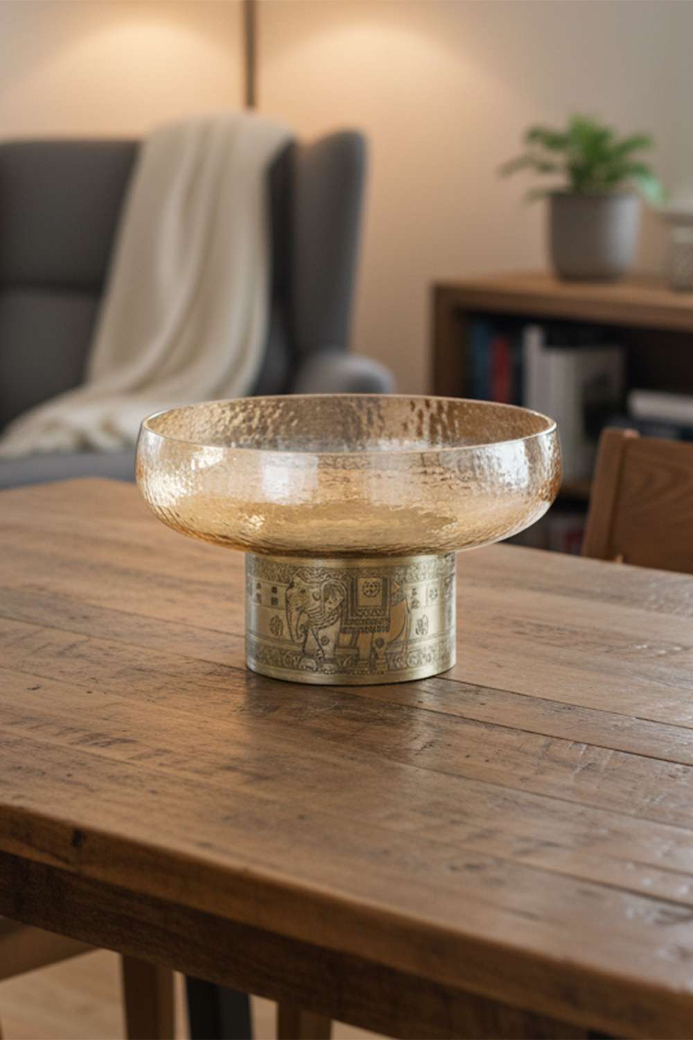Eleora-Metal-Etched-Bowl-On-Stand-Gold-24-cm