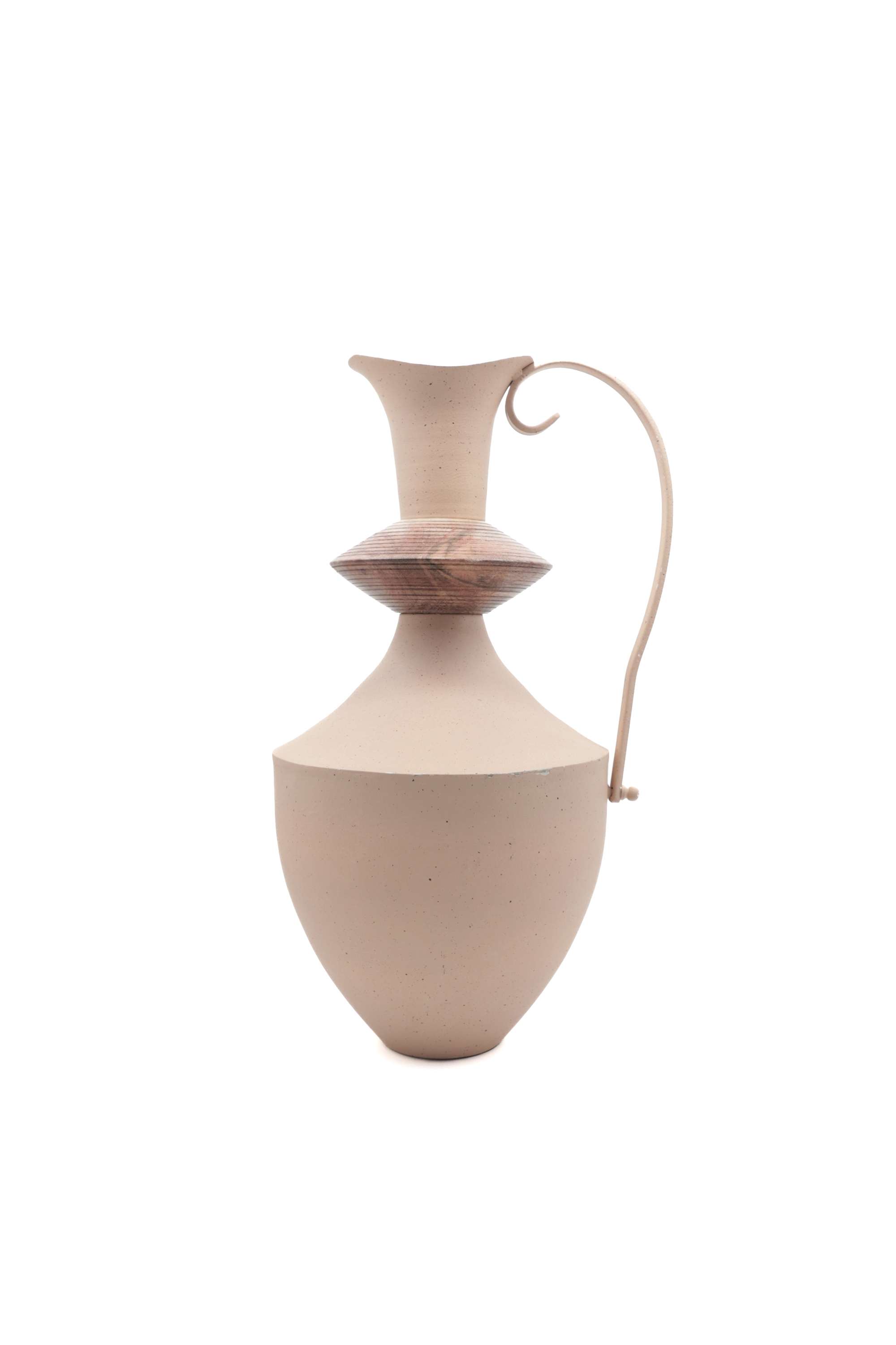 Uo-Rustic-Finish-Metal-Vase-With-Wood-42-cm