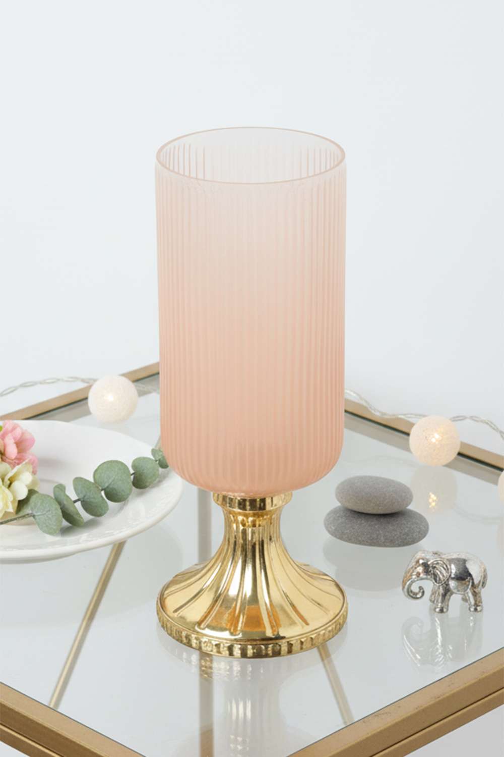 Amora-Glasss-Ribbed-Hurricane-Pnk-27-cm