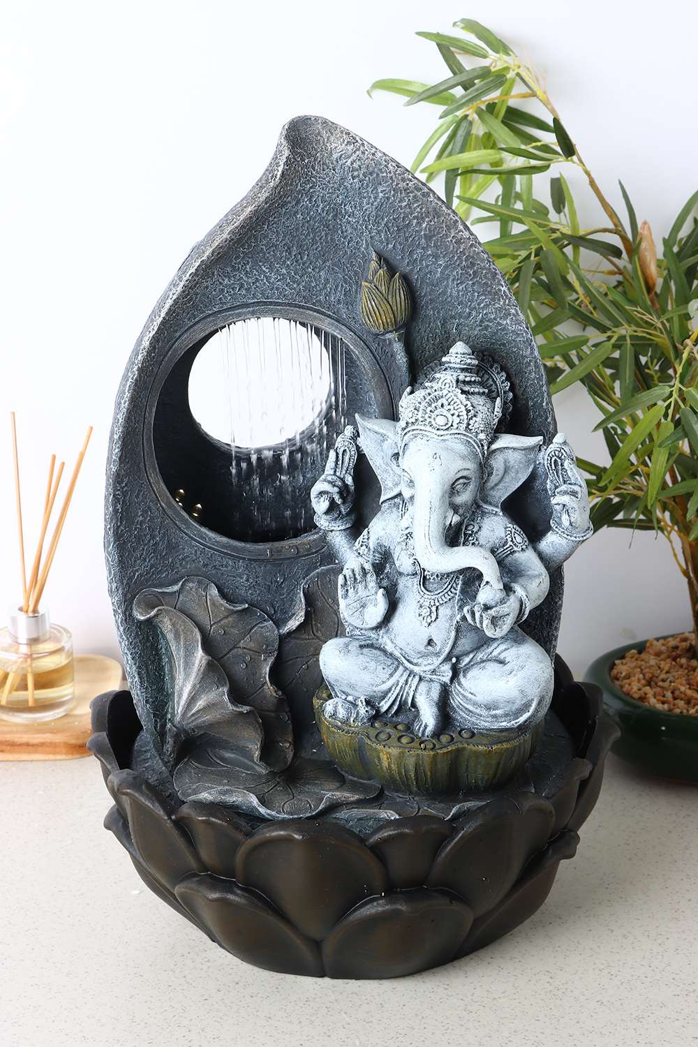 Aqua-Bliss-Large-F-Ganesha-Grey-Fountain-40-cm