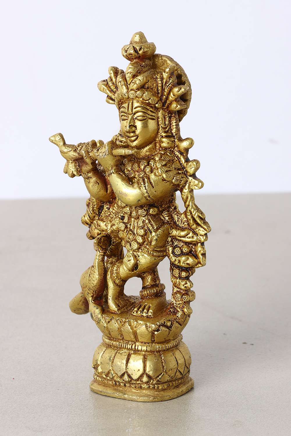 Mysa-Traditional-Krishna-Figurine-Brass-Showpieces-6-x-3-x-13.5-Cm