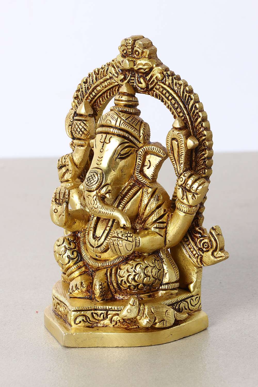Mysa-Traditional-Ganesh-With-Arch-Figurine-Brass-Showpieces-6-x-5-x-11-Cm