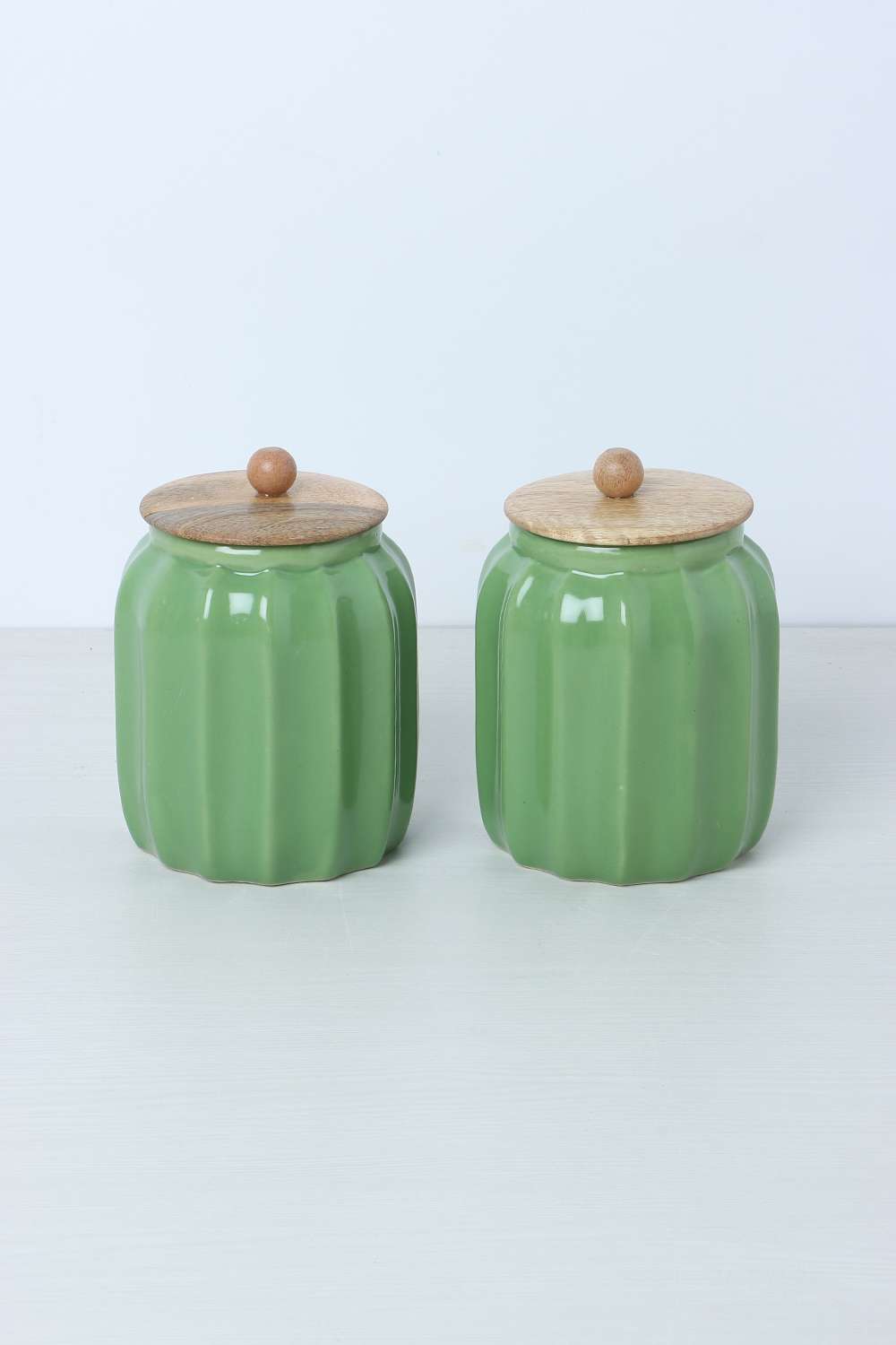 Bella-Flair-Jar-Set-of-2-Green-750Ml