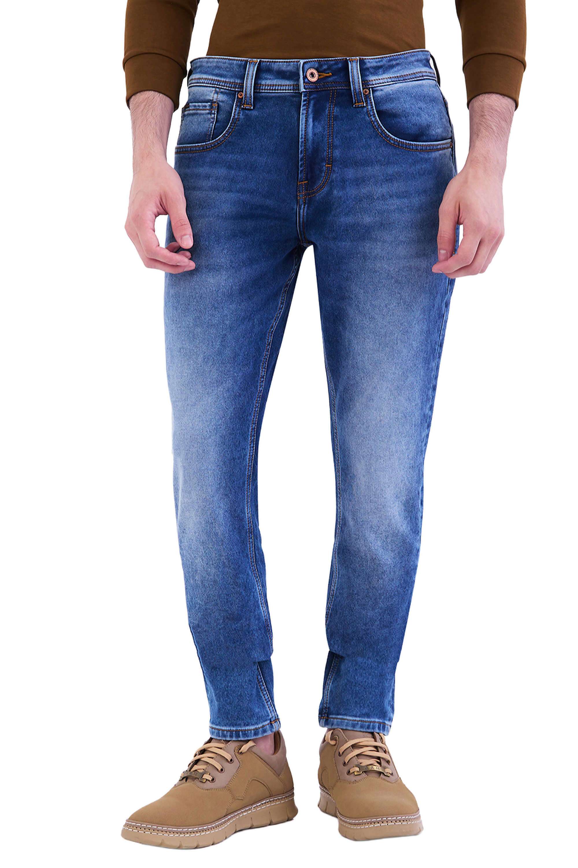 Light-Wash-Cotton-Slim-Fit-Men-Jeans