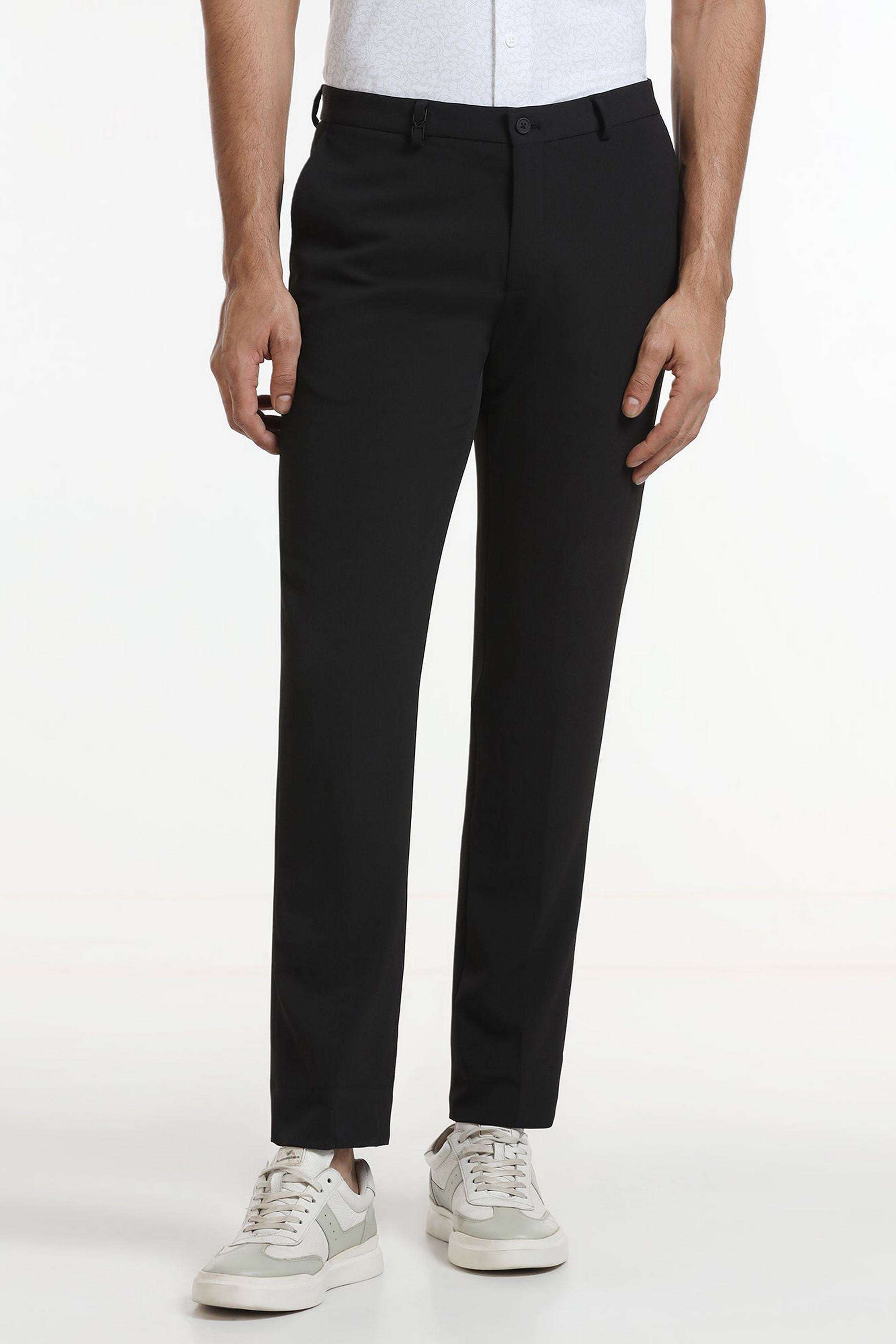 Solid-Blended-Fabric-Straight-Fit-Men-s-Casual-Wear-Trousers
