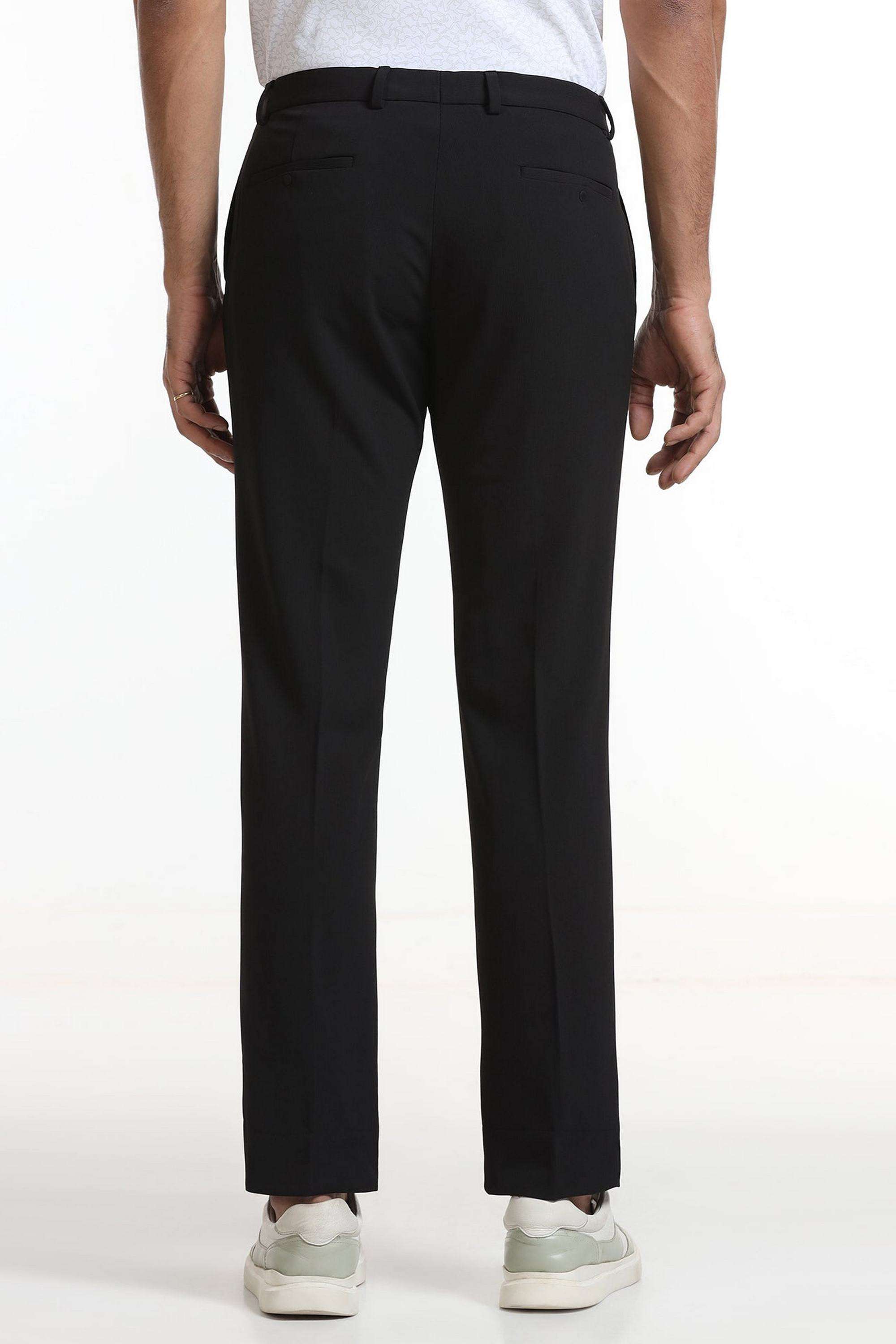 Solid-Blended-Fabric-Straight-Fit-Men-s-Casual-Wear-Trousers