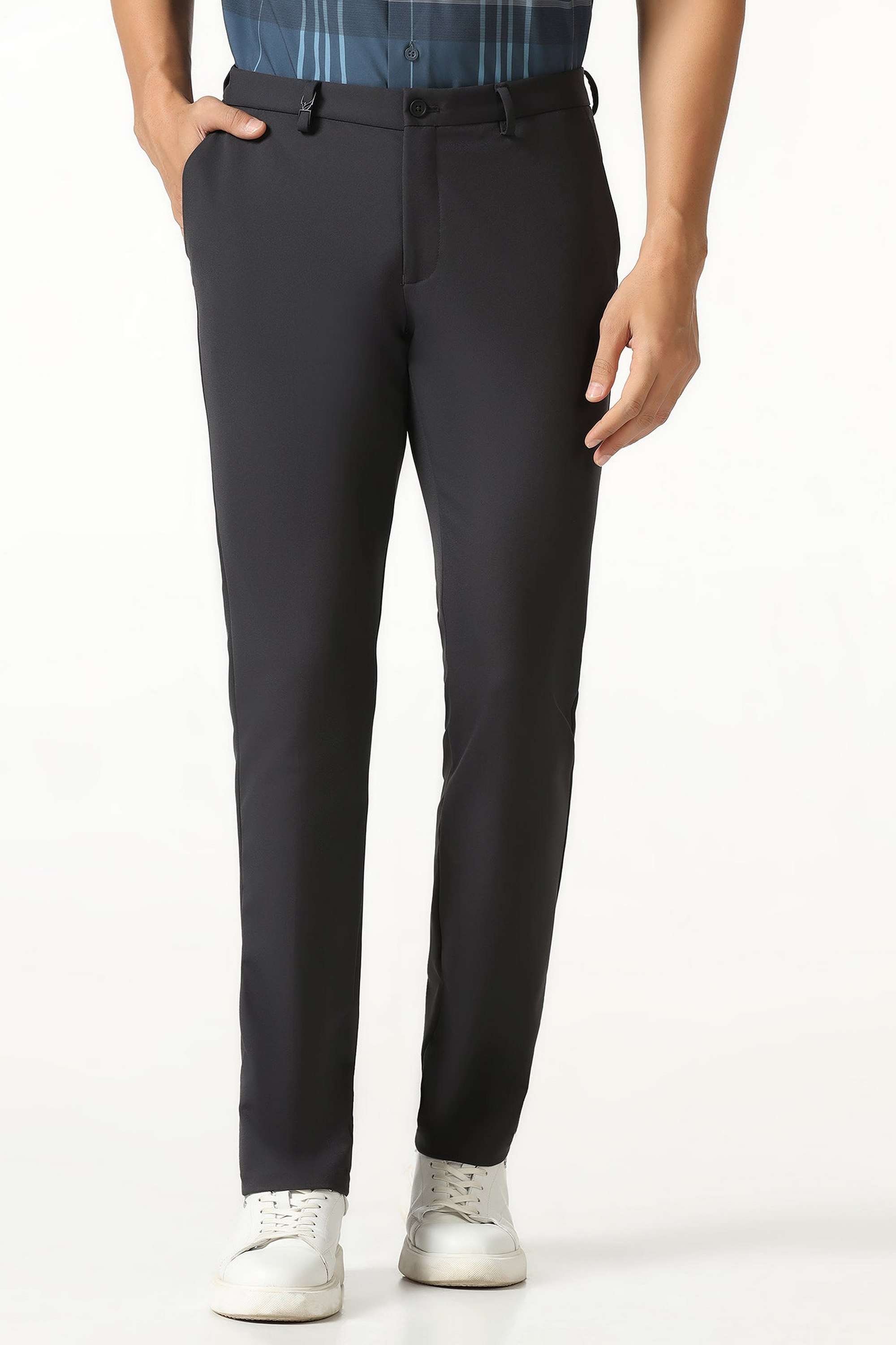 Solid-Nylon-Blend-Super-Slim-Fit-Men-s-Formal-Wear-Trousers