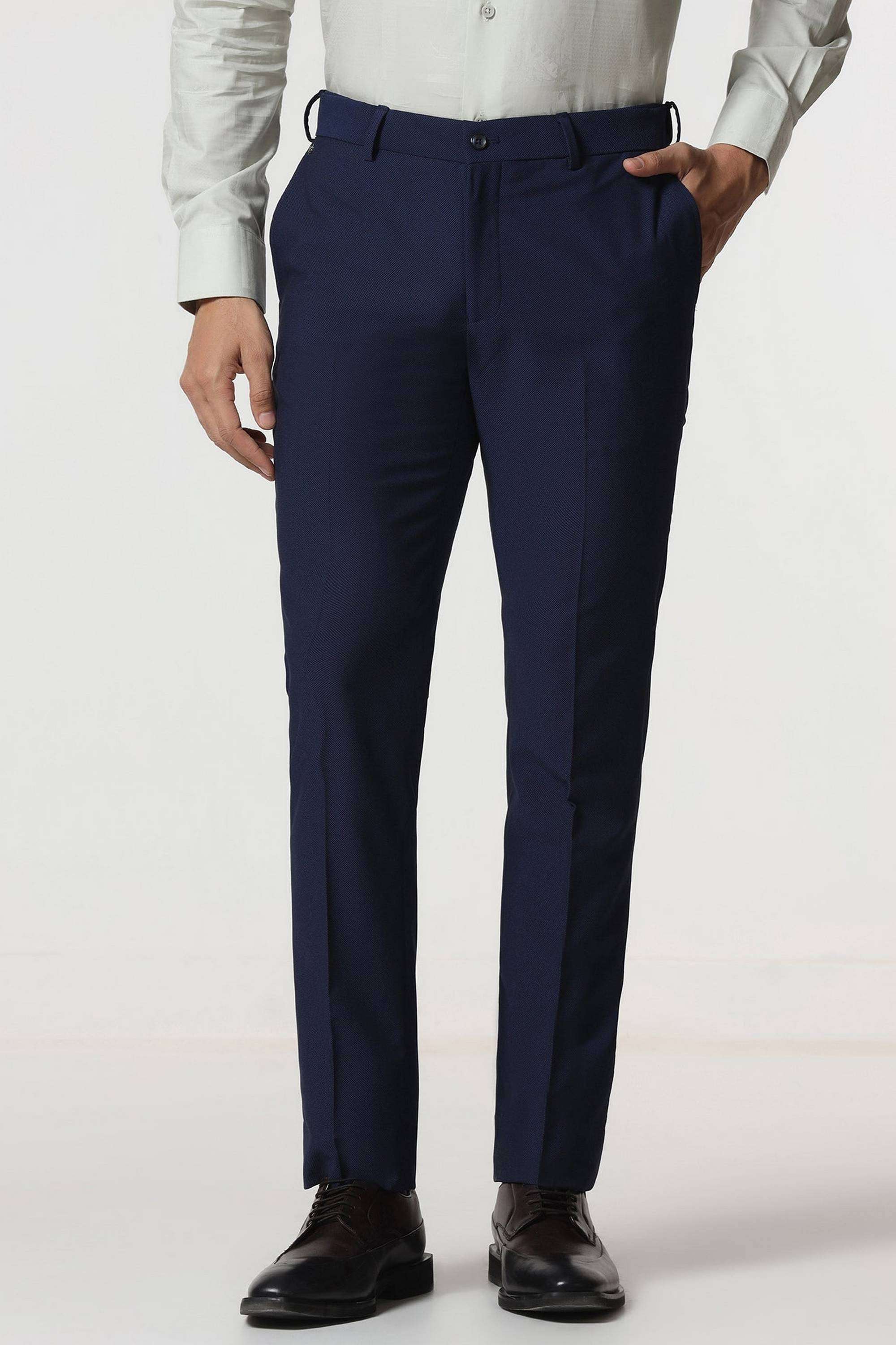 Solid-Polyester-Blend-Super-Slim-Fit-Men-s-Trousers